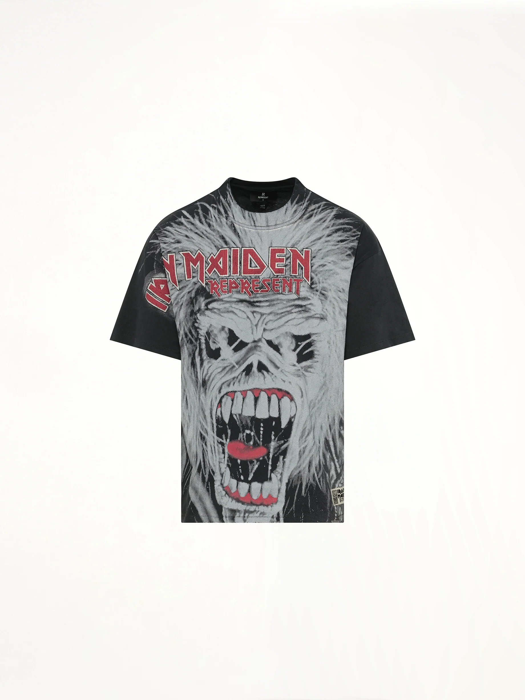Iron Maiden British Metal T-Shirt in Stained Black - Image 2