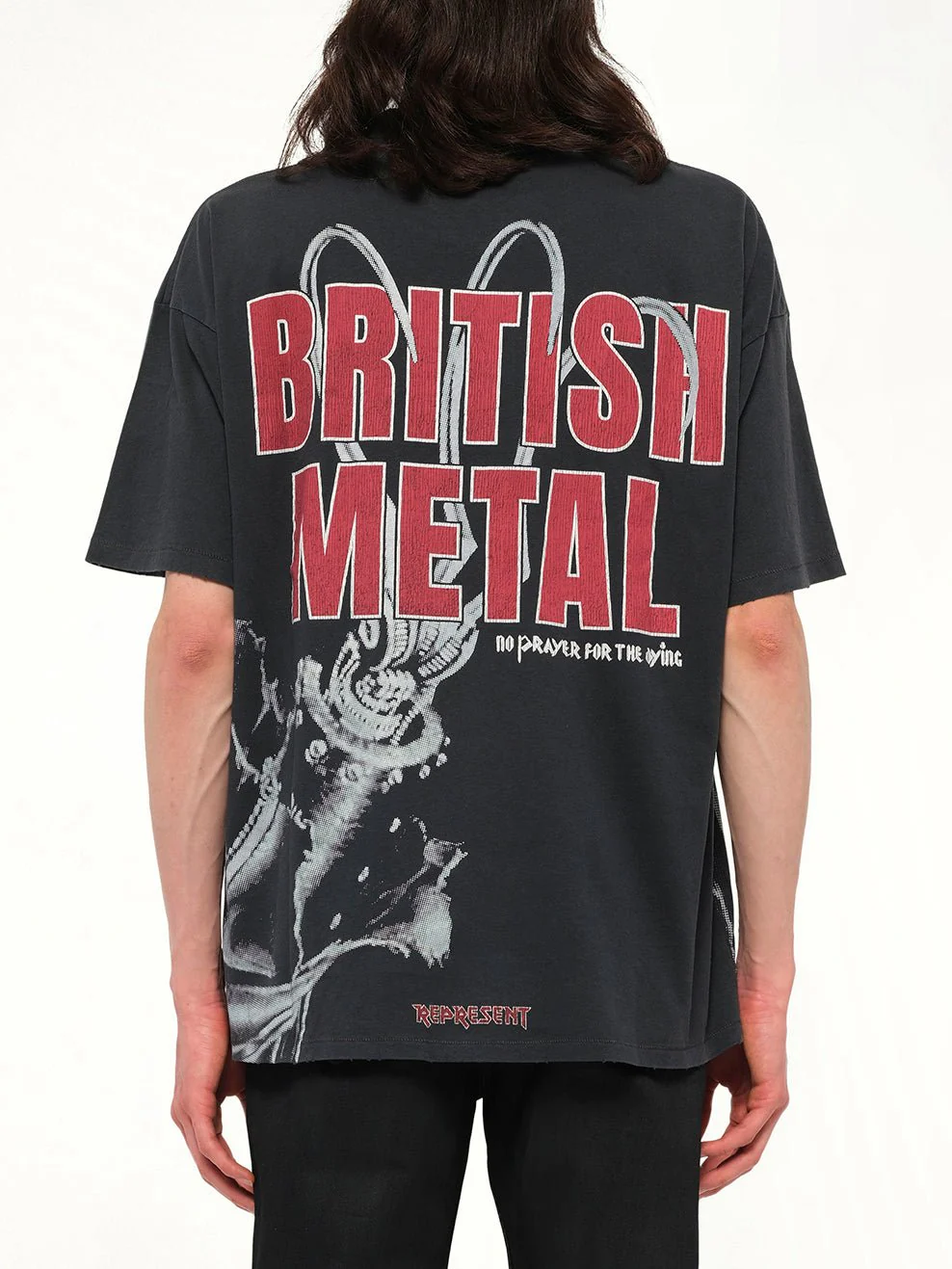 Iron Maiden British Metal T-Shirt in Stained Black - Image 5