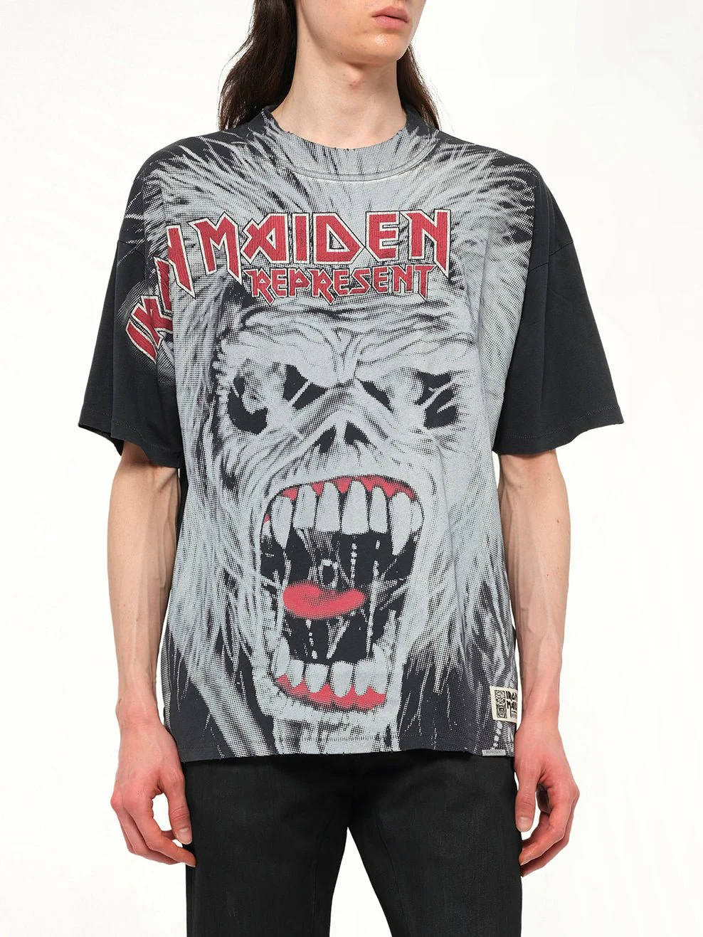 Iron Maiden British Metal T-Shirt in Stained Black - Image 6