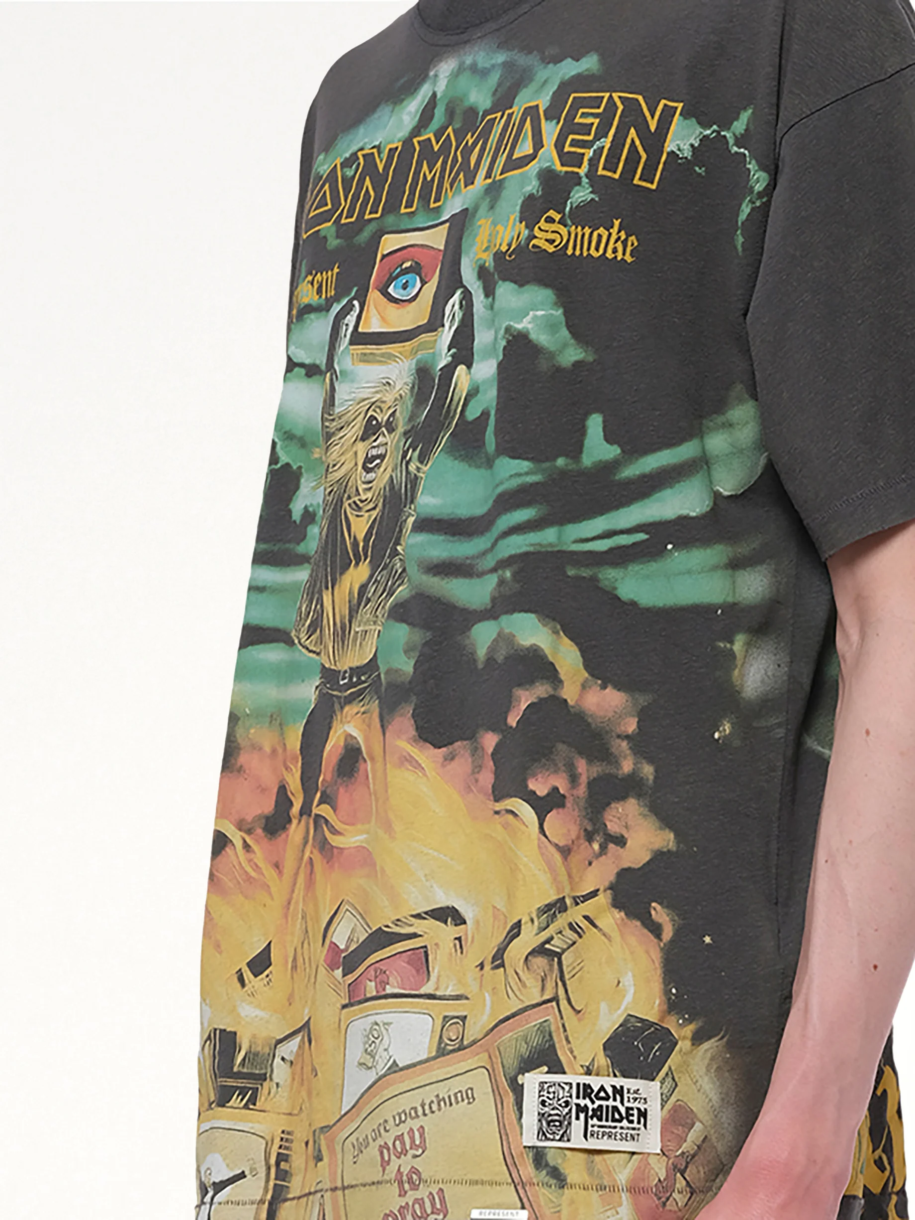 Iron Maiden Holy Smoke T-Shirt in Ash - Image 3