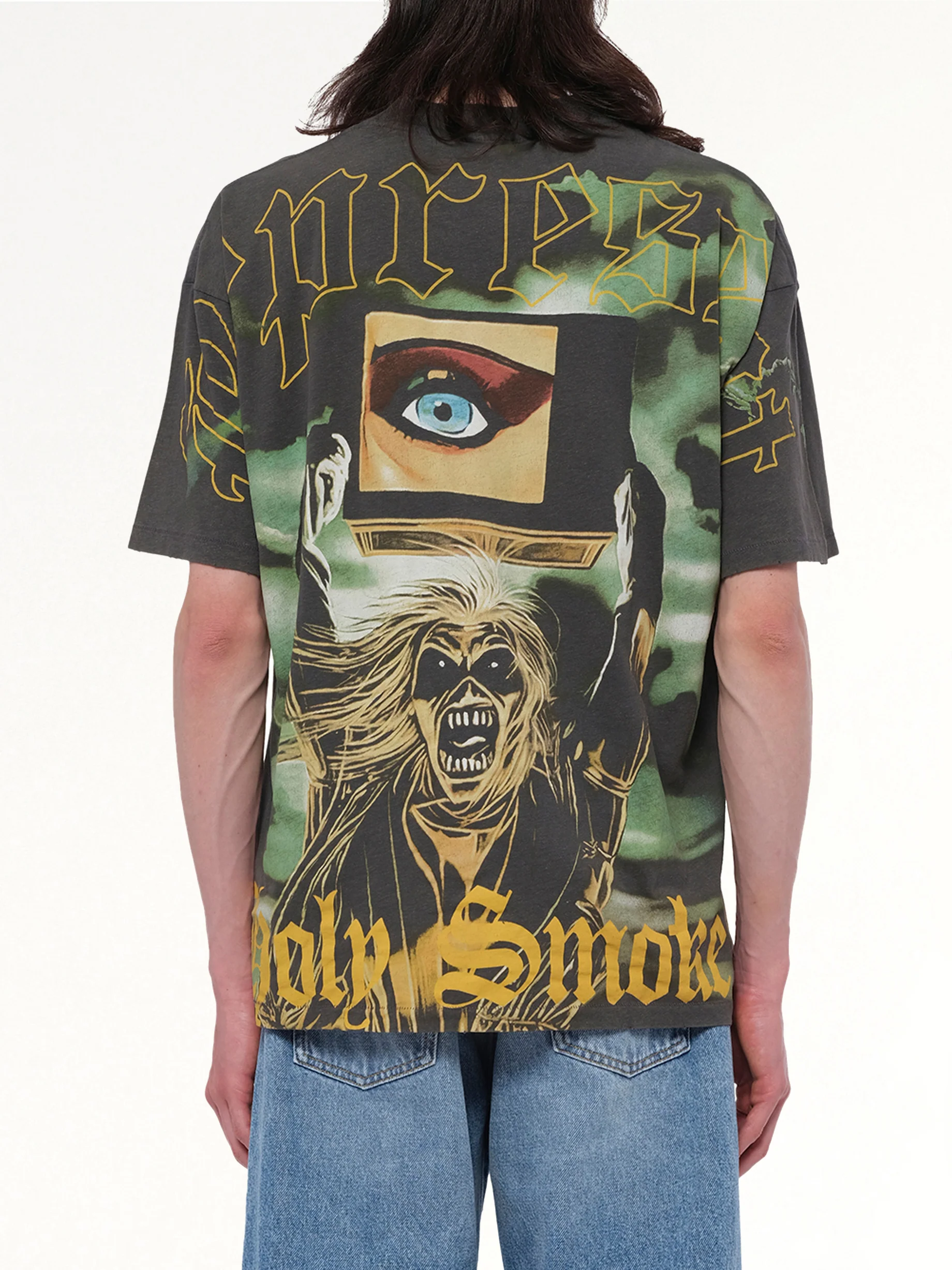 Iron Maiden Holy Smoke T-Shirt in Ash - Image 5