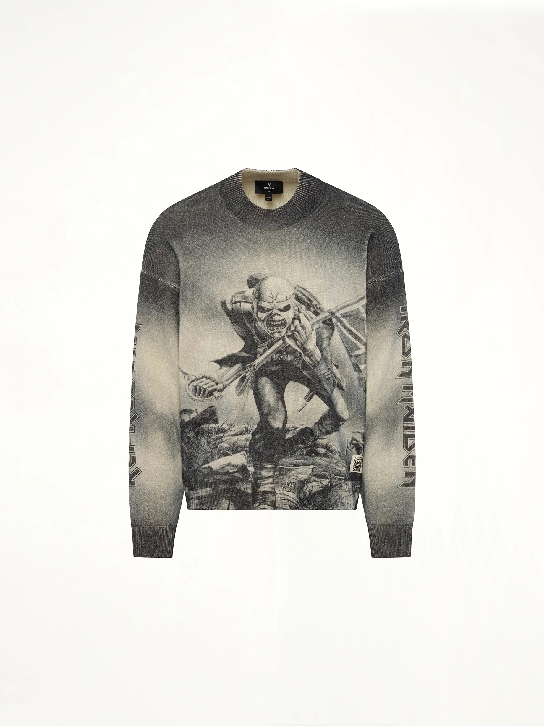 Iron Maiden Trooper Knit Sweater in Sunfade Grey - Image 2