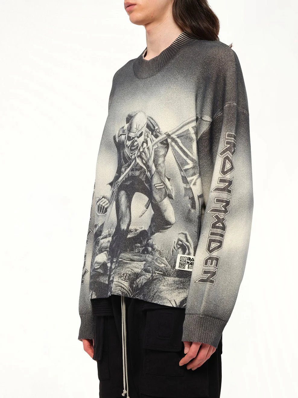 Iron Maiden Trooper Knit Sweater in Sunfade Grey - Image 3