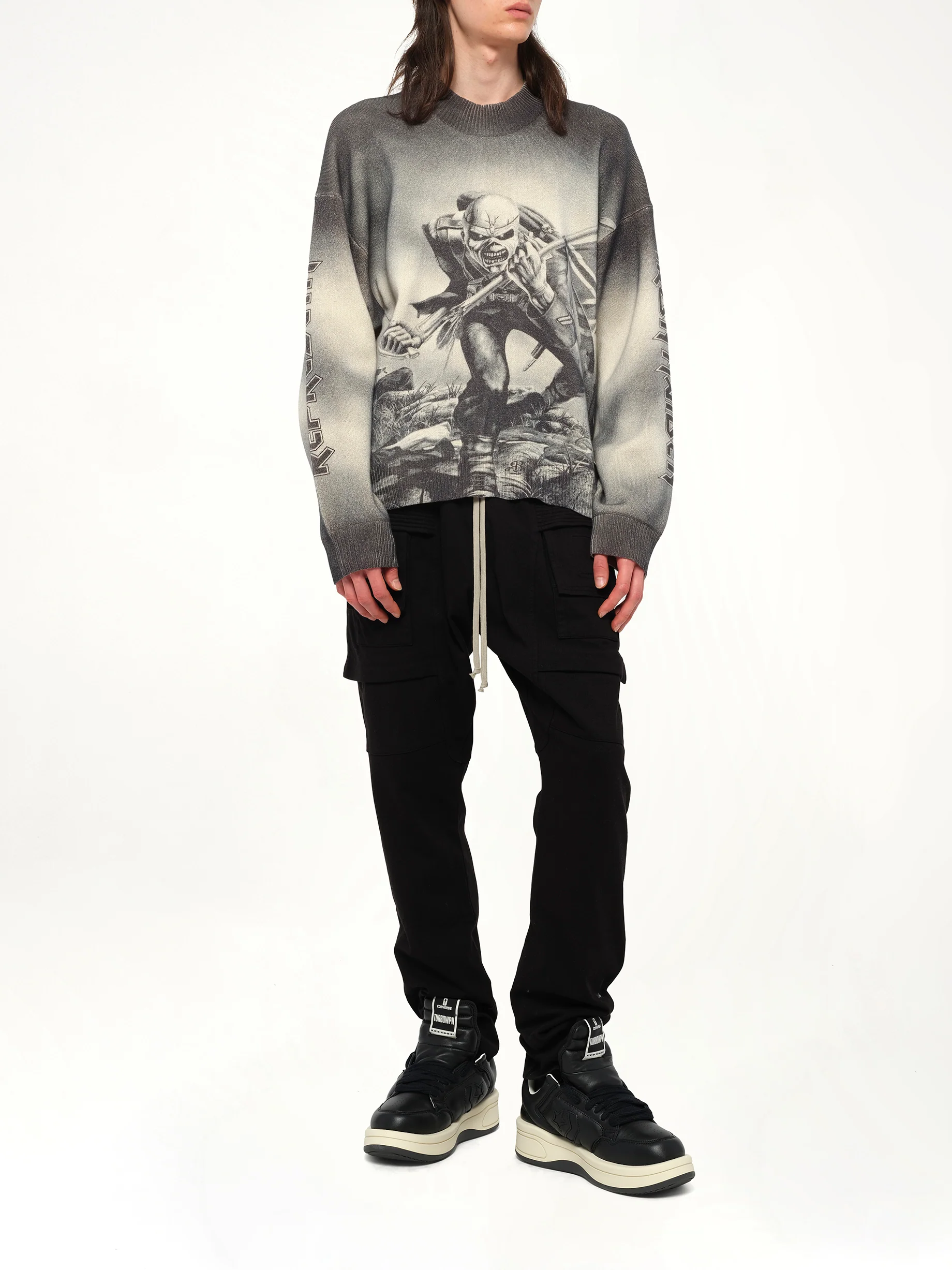Iron Maiden Trooper Knit Sweater in Sunfade Grey - Image 4