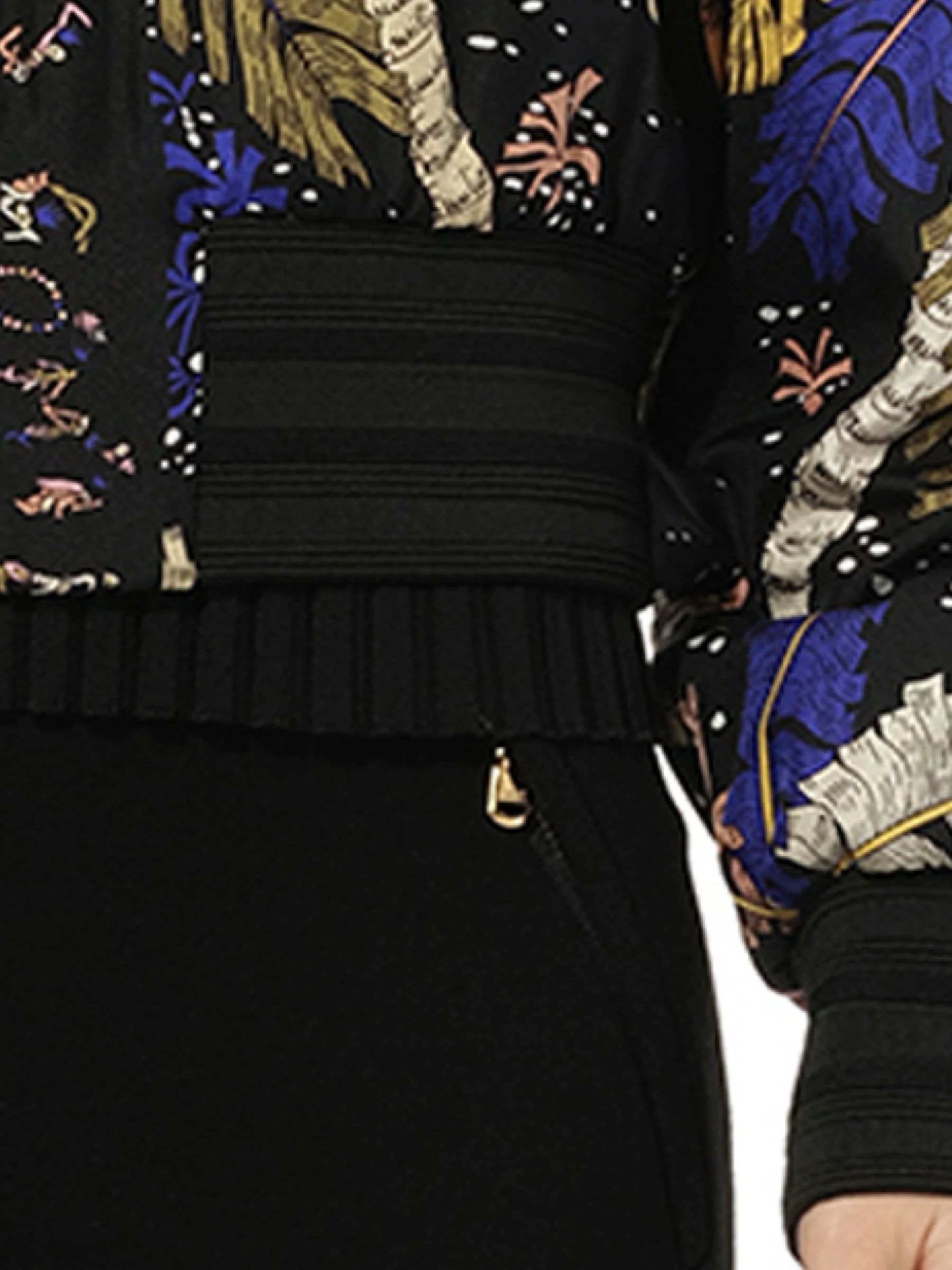 Print Bomber Jacket in Black - Image 3