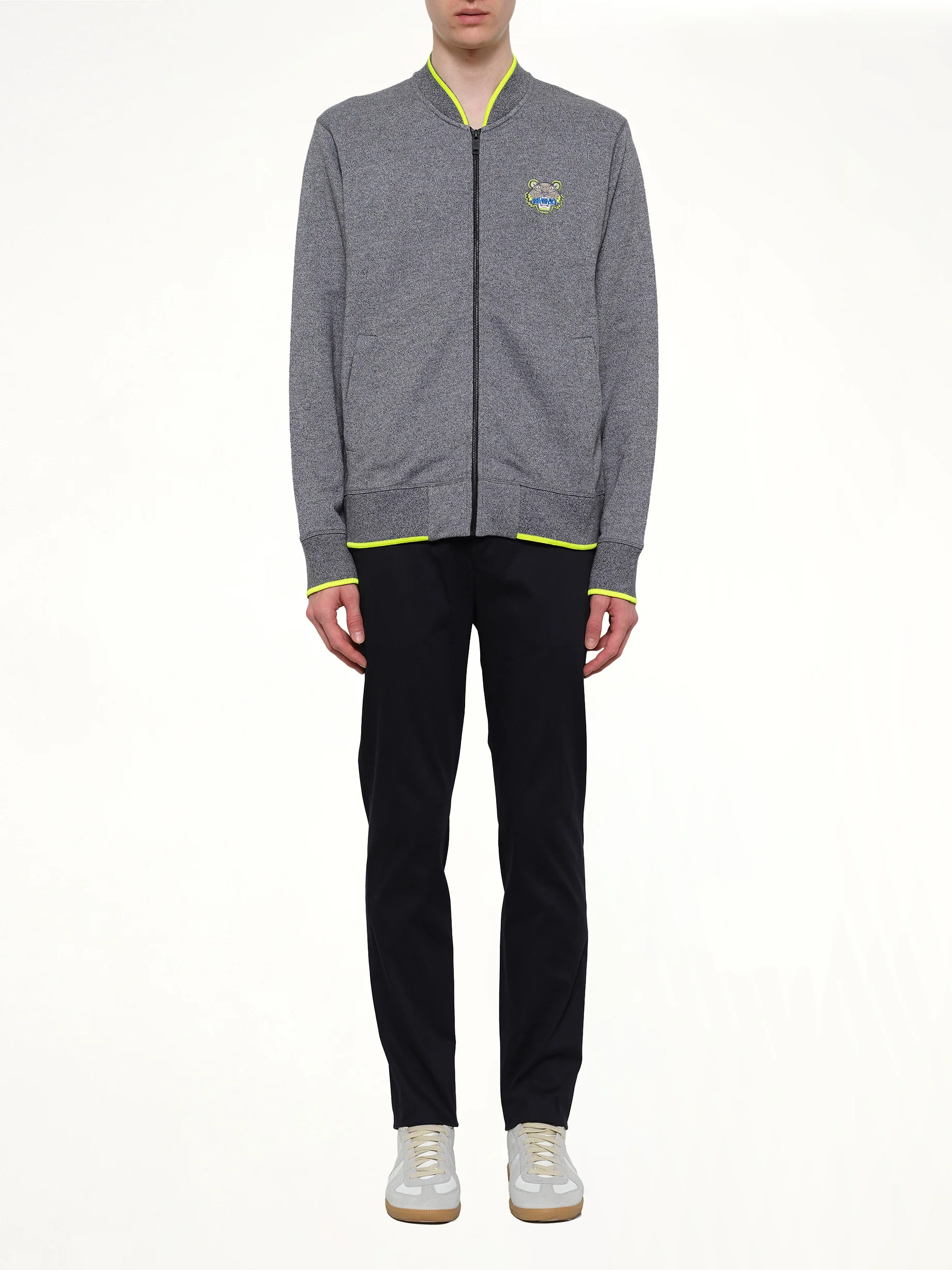 Tiger Zip Cardigan in Grey - Image 2