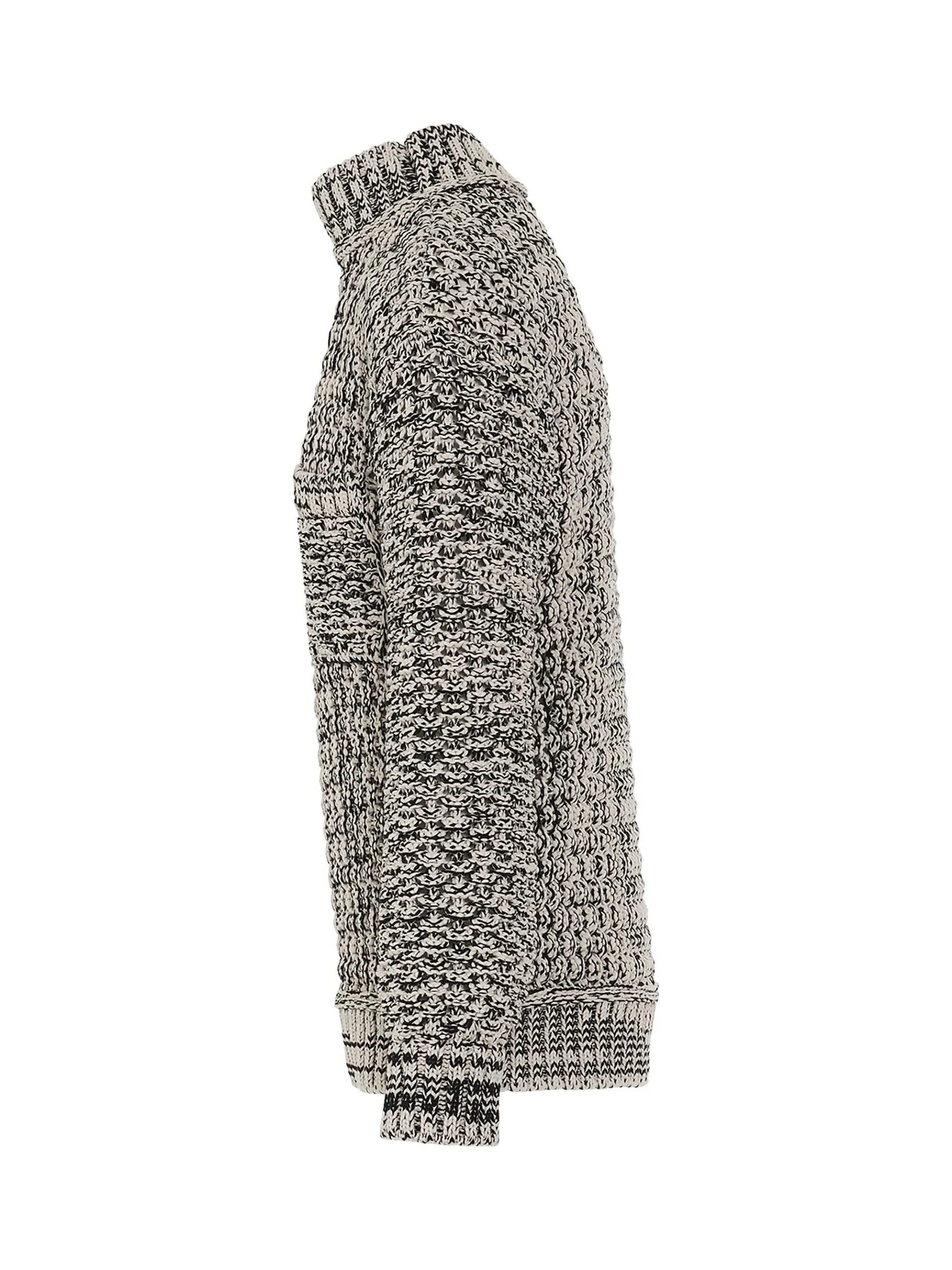 Jacquard Crewneck Knit in Black - Image 3