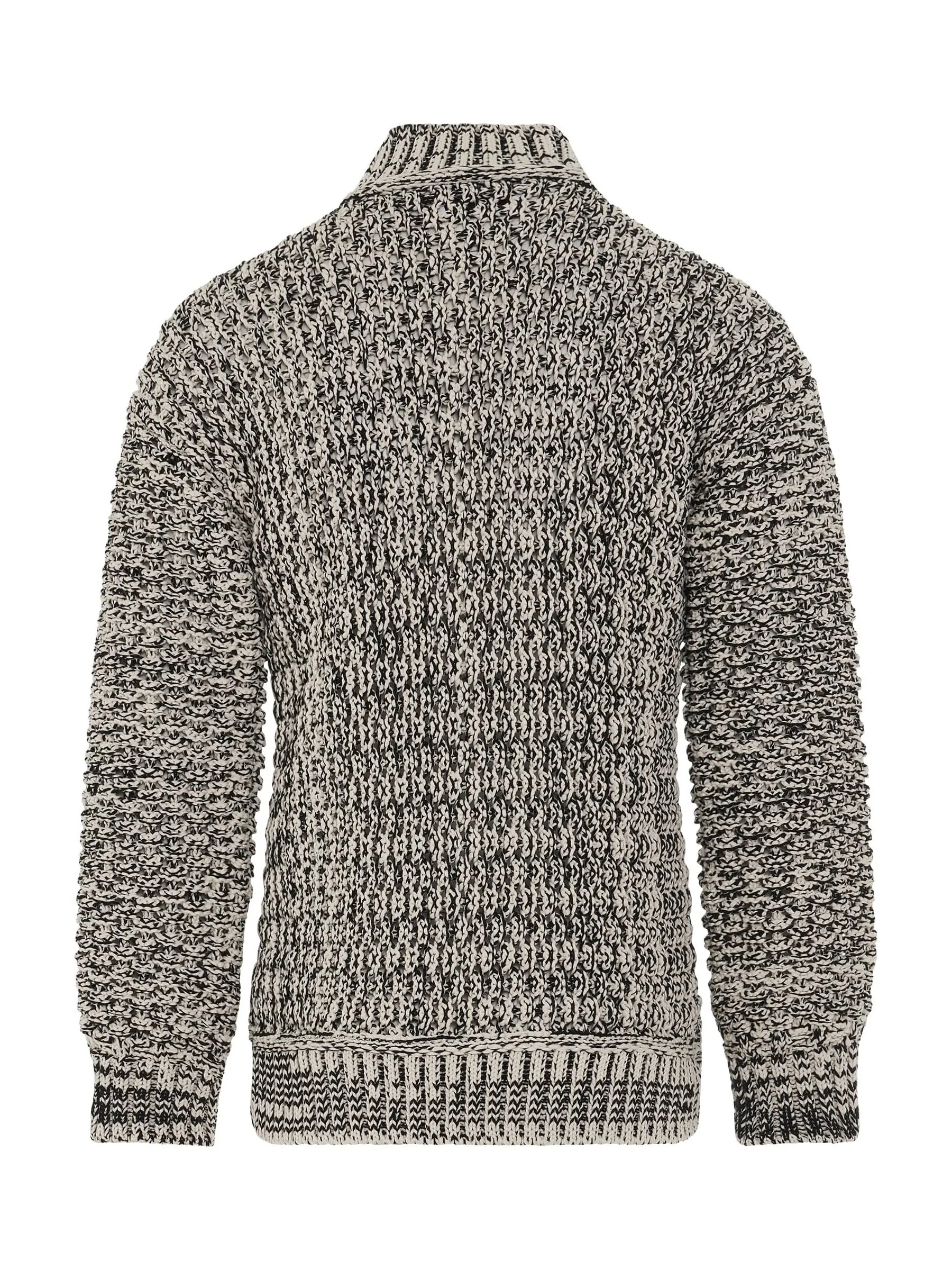 Jacquard Crewneck Knit in Black - Image 4