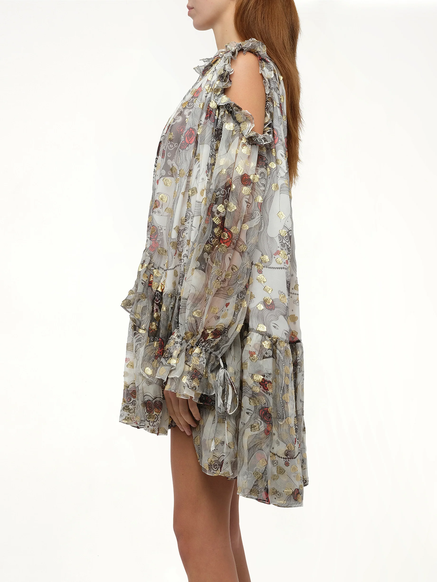 Jacquard Mini Dress in Ivory - Image 5