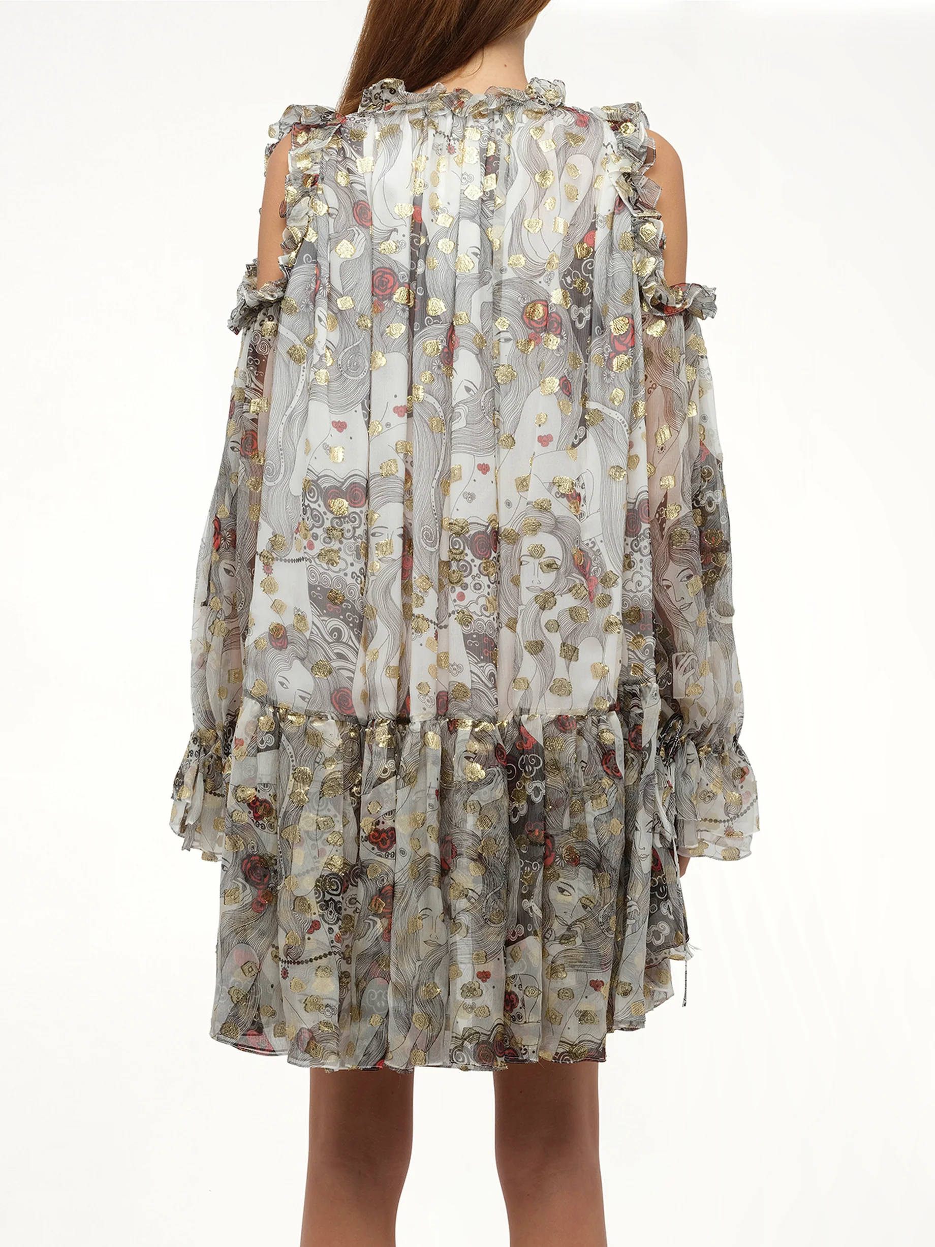 Jacquard Mini Dress in Ivory - Image 6