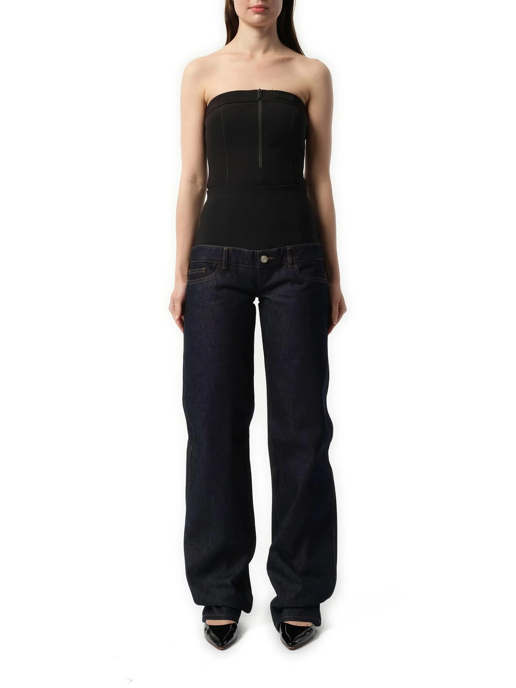 Jersey Hybrid Denim Trouser in Blue Raw - Image 4