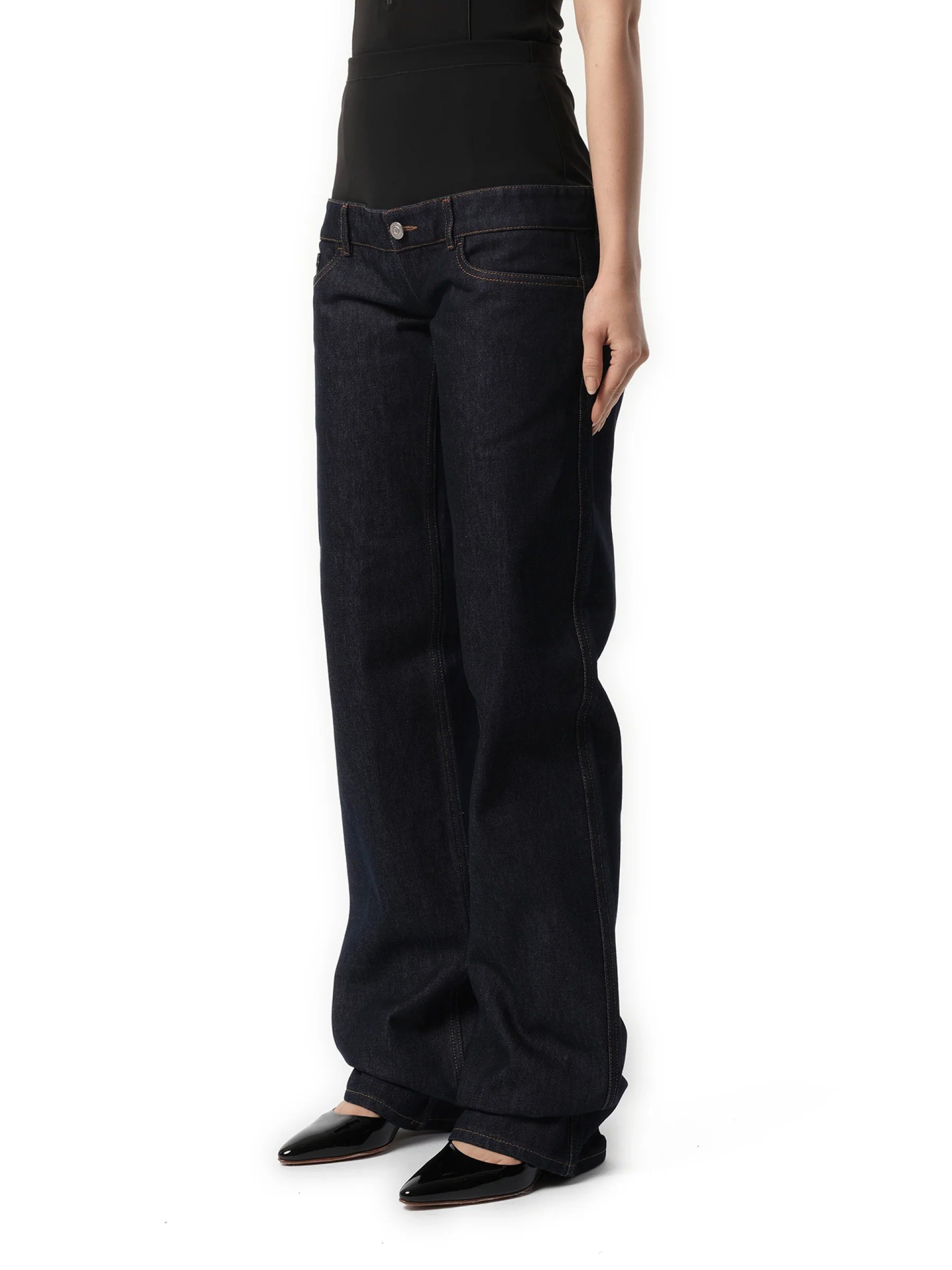 Jersey Hybrid Denim Trouser in Blue Raw - Image 5