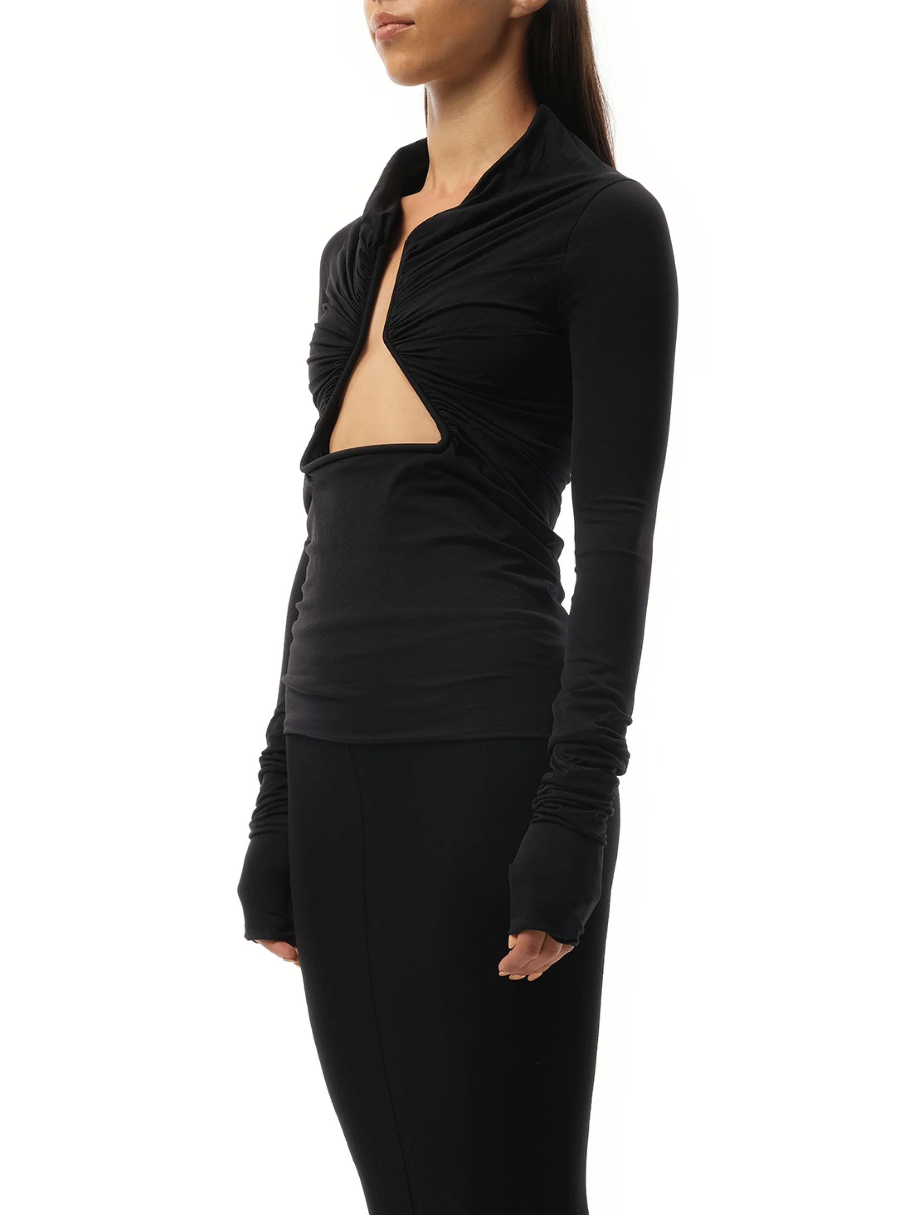 Jersey Long Sleeve Prong in Black - Image 5