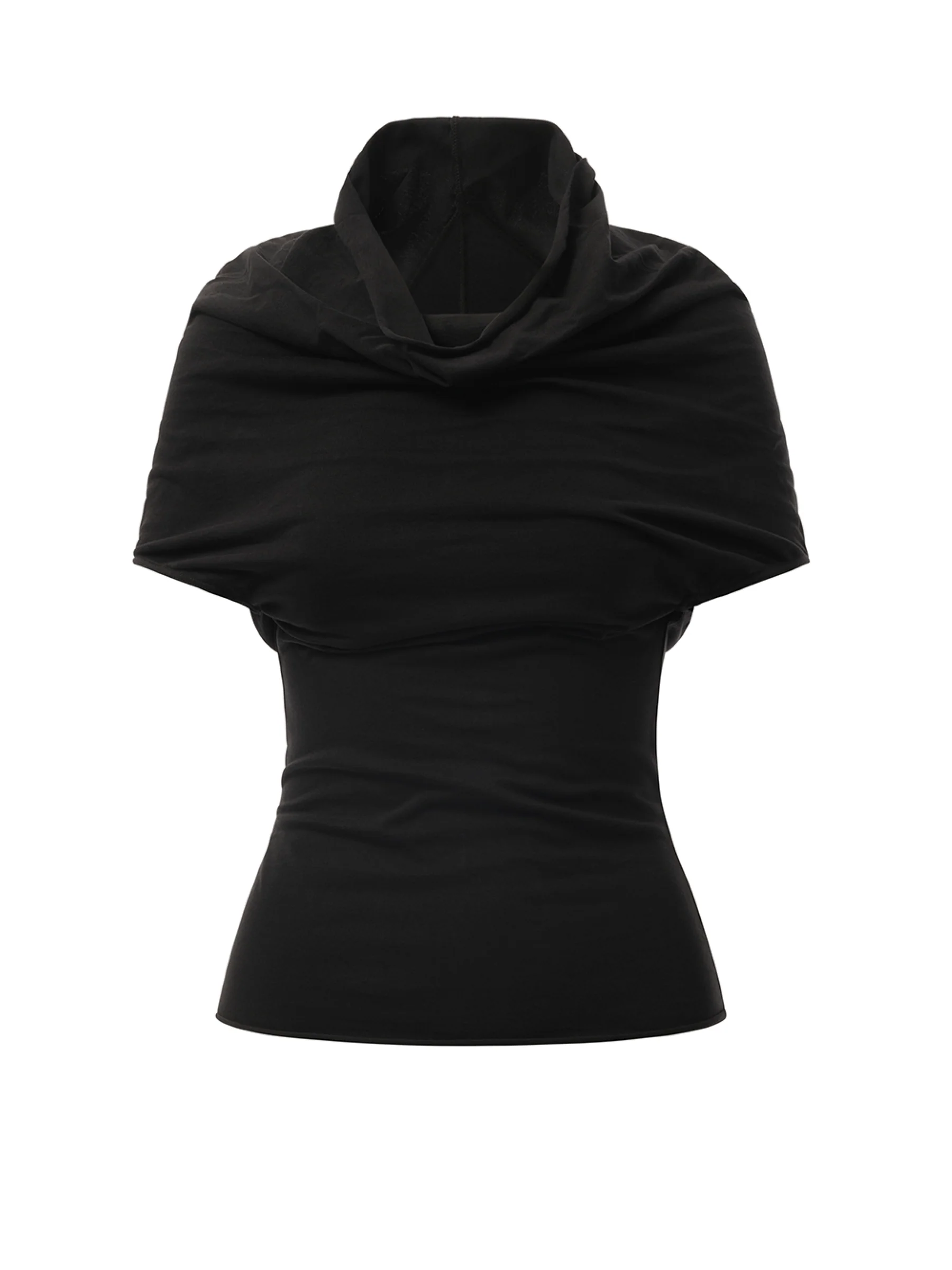 Jersey Shroud Top in Black - Image 2