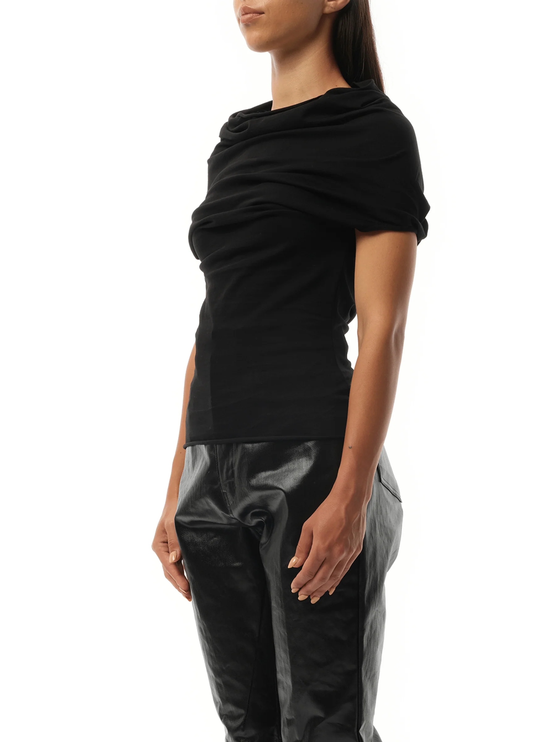 Jersey Shroud Top in Black - Image 5