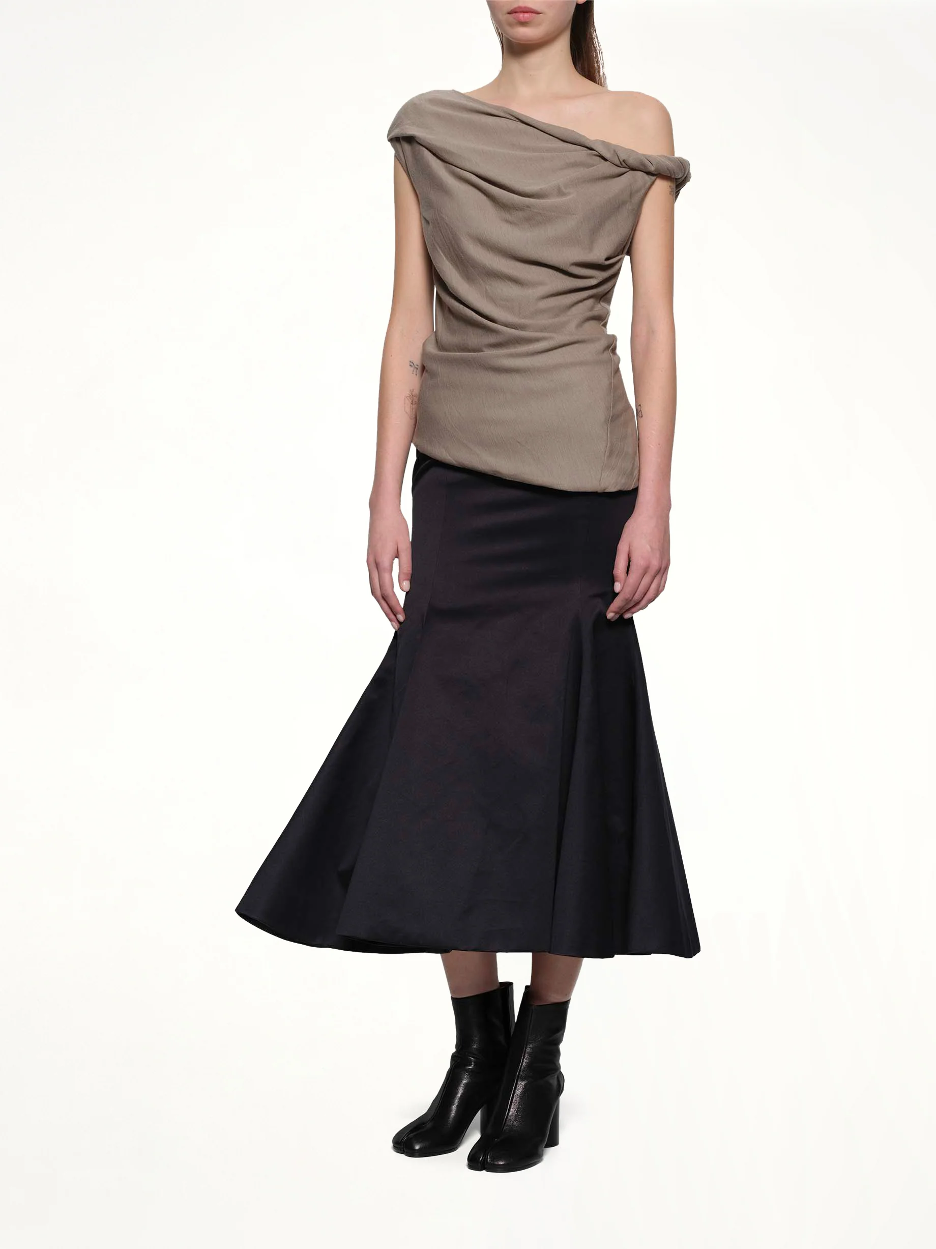 Jersey Twist Top in Beige - Image 4