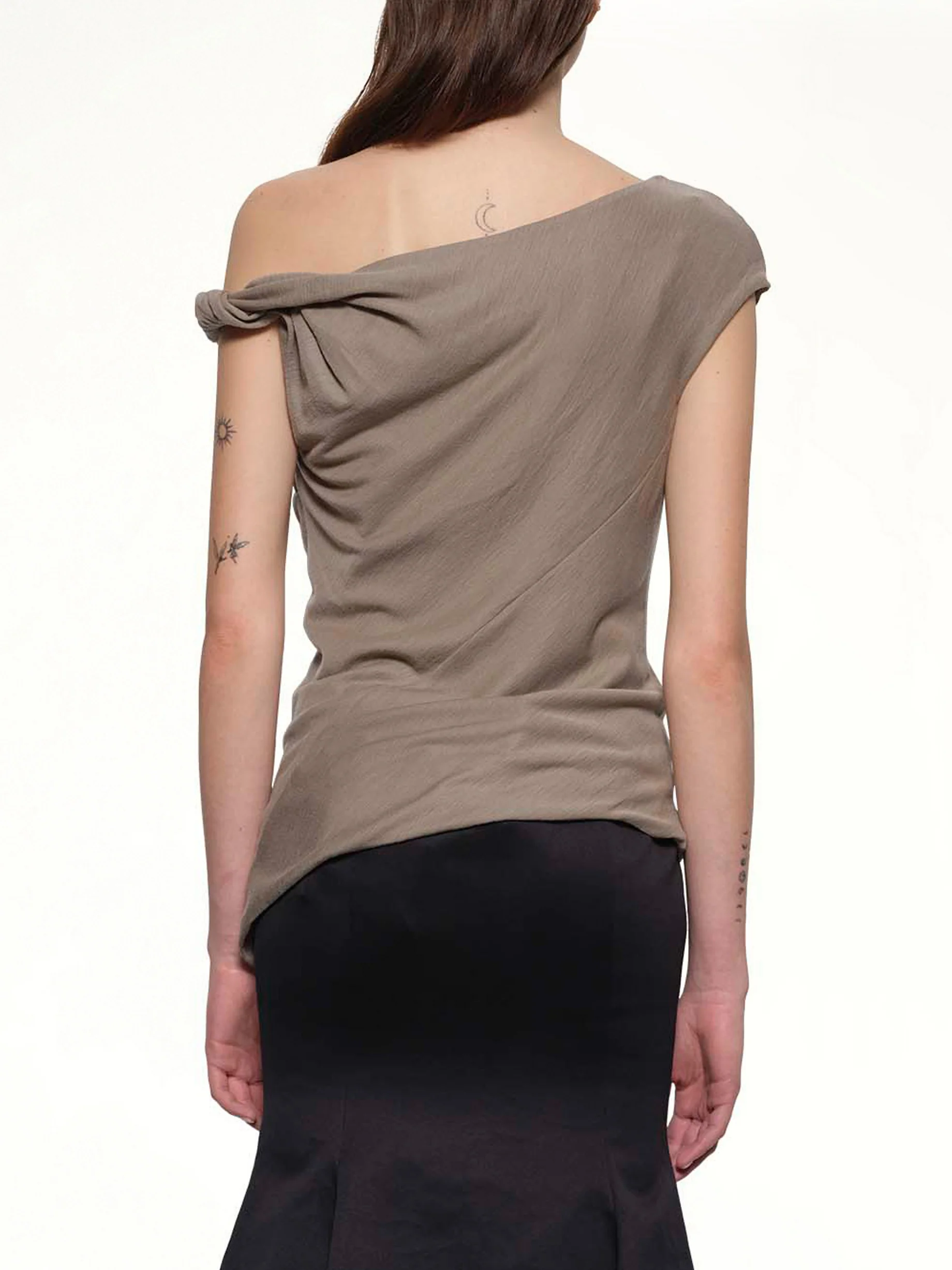 Jersey Twist Top in Beige - Image 5
