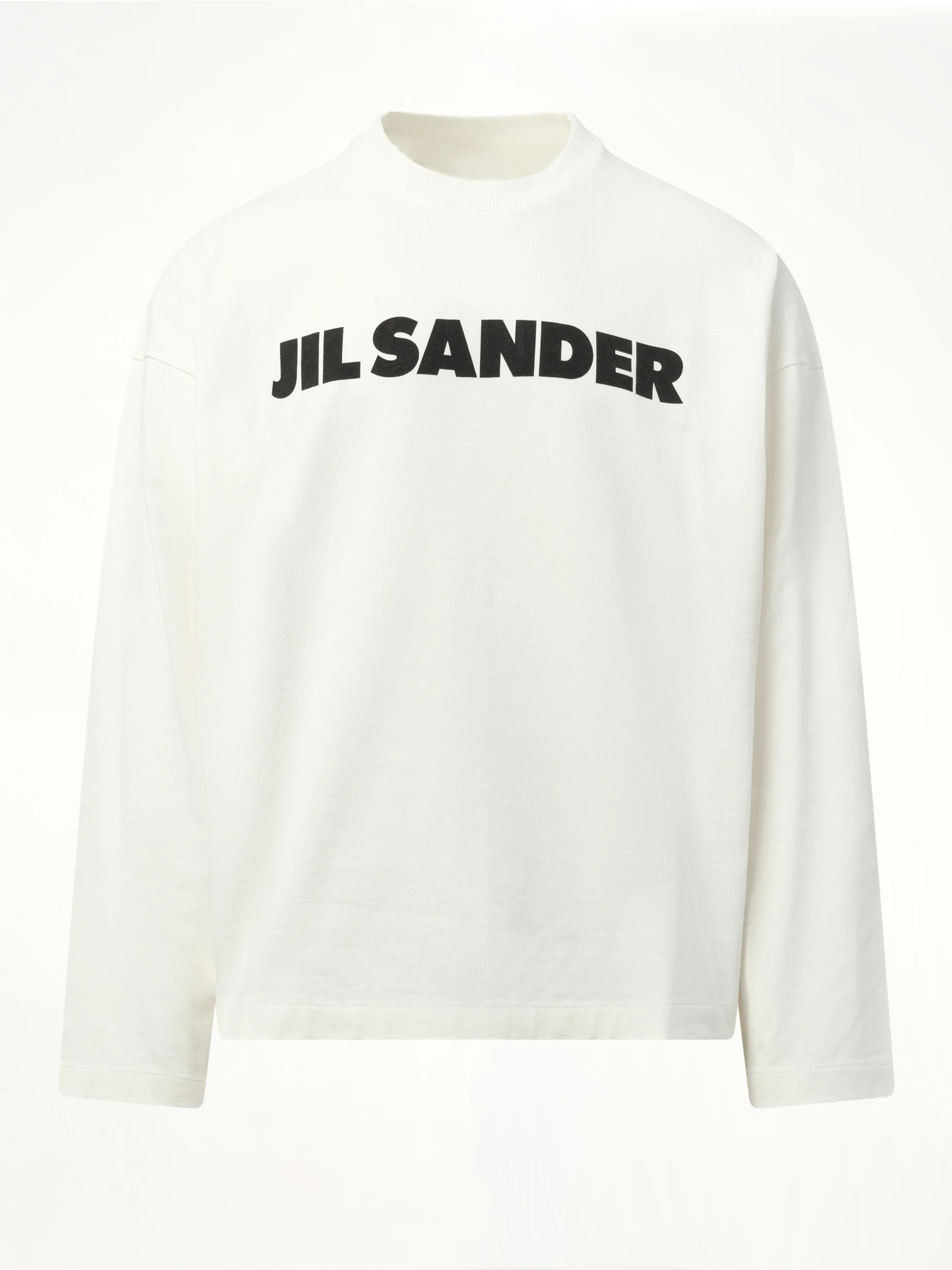 Jil Sander Logo Long Sleeve T-Shirt in Porcelain - Image 2
