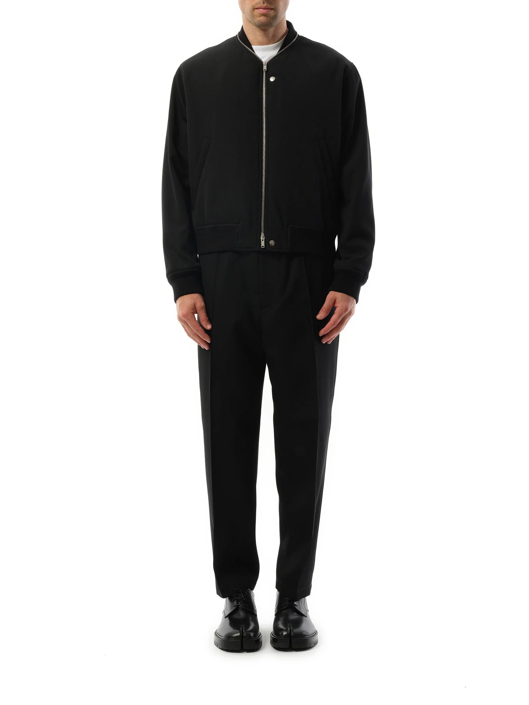 Jil Sander Zip Bomber Jacket in Black - Image 4