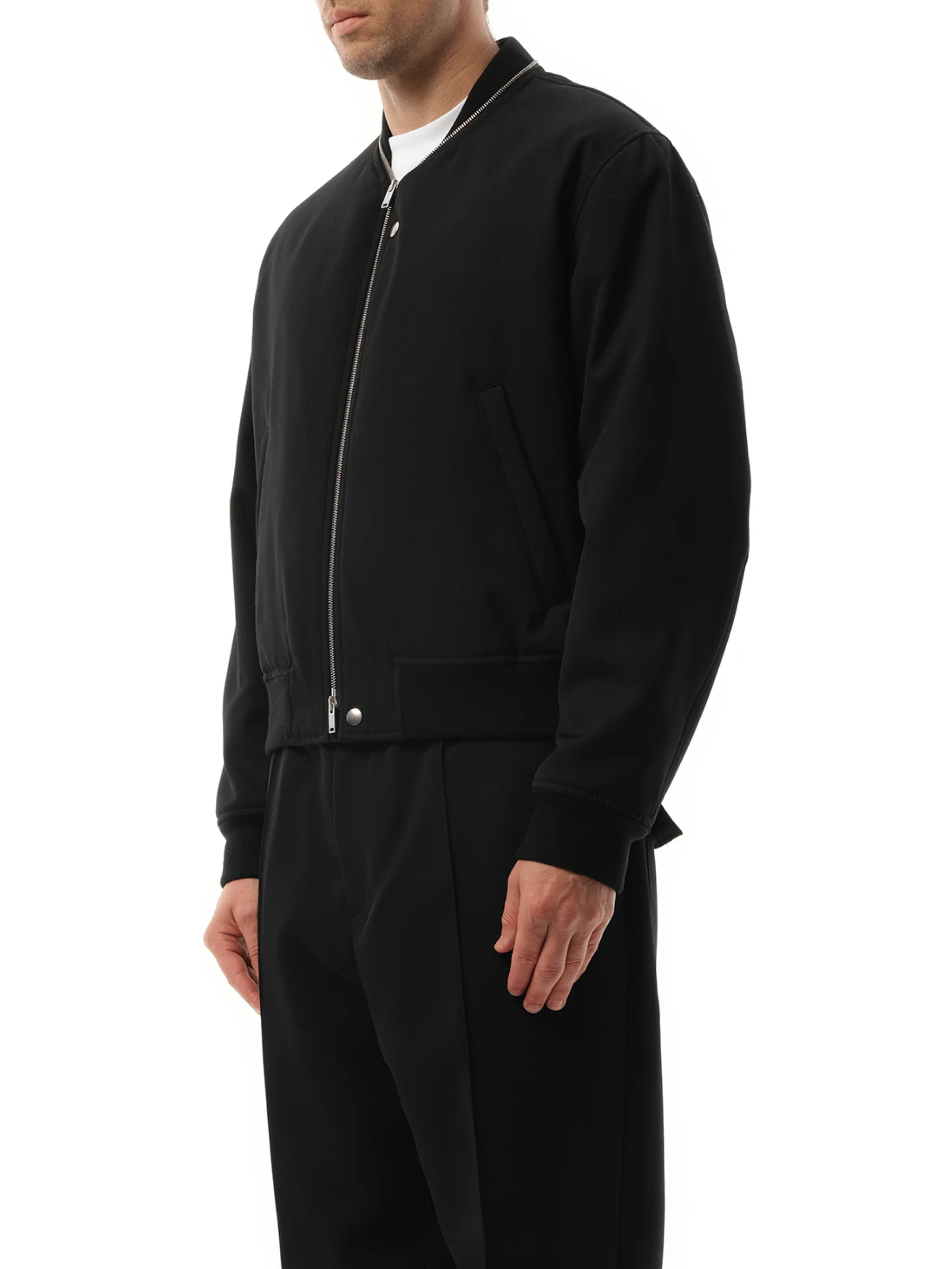 Jil Sander Zip Bomber Jacket in Black - Image 5