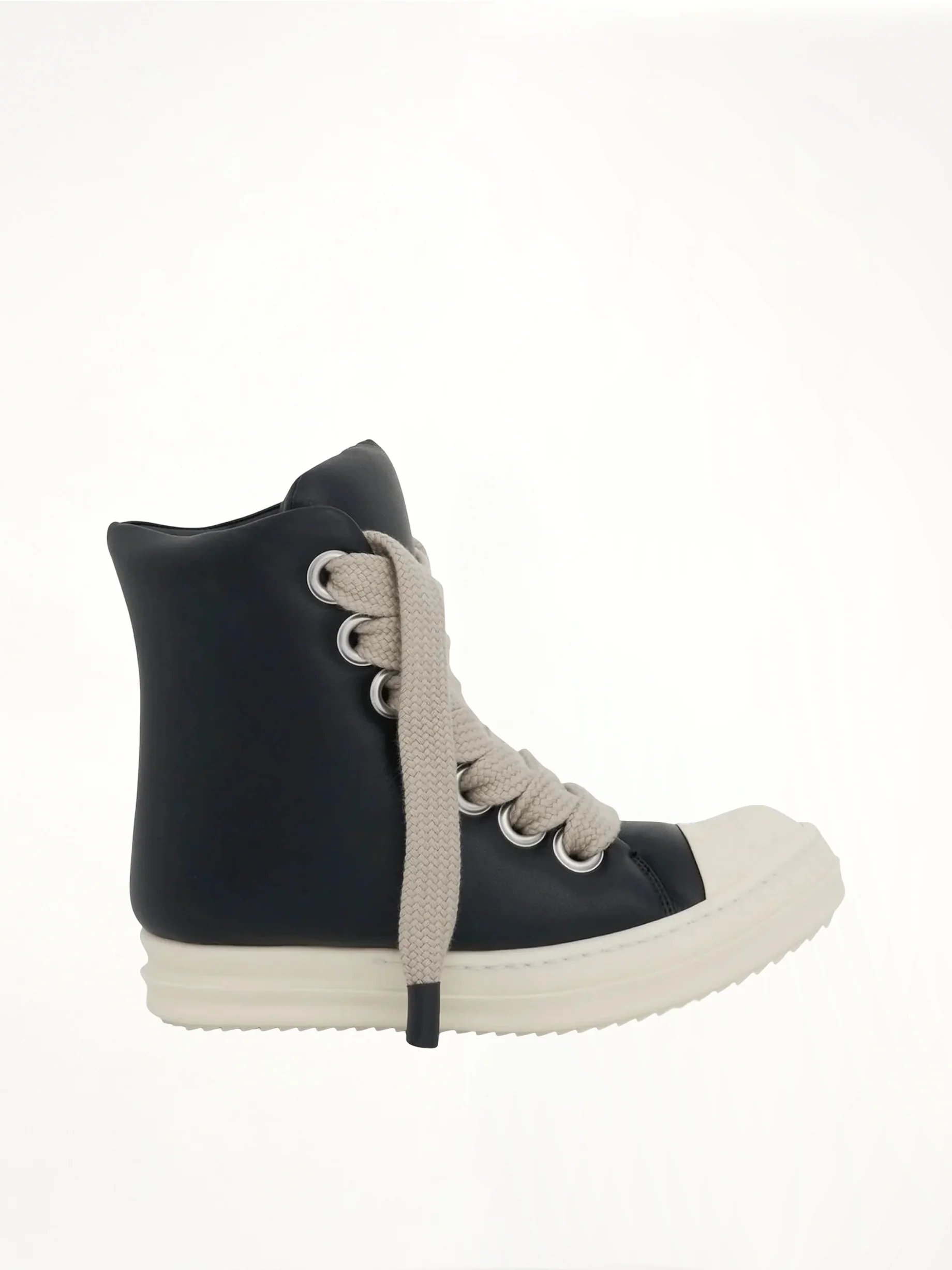 Jumbo Lace Padded Sneakers in Black & Milk