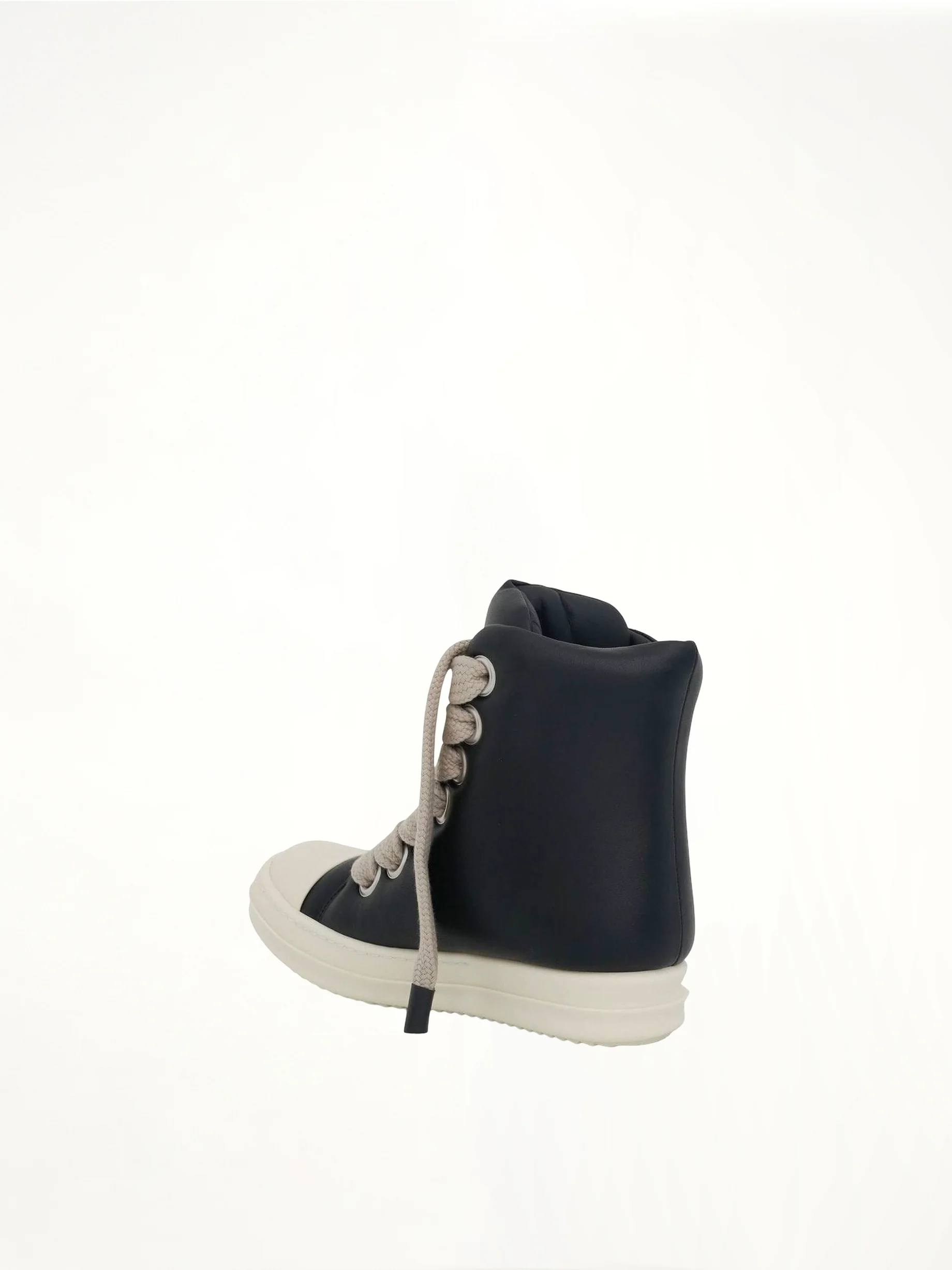 Jumbo Lace Padded Sneakers in Black & Milk - Image 3