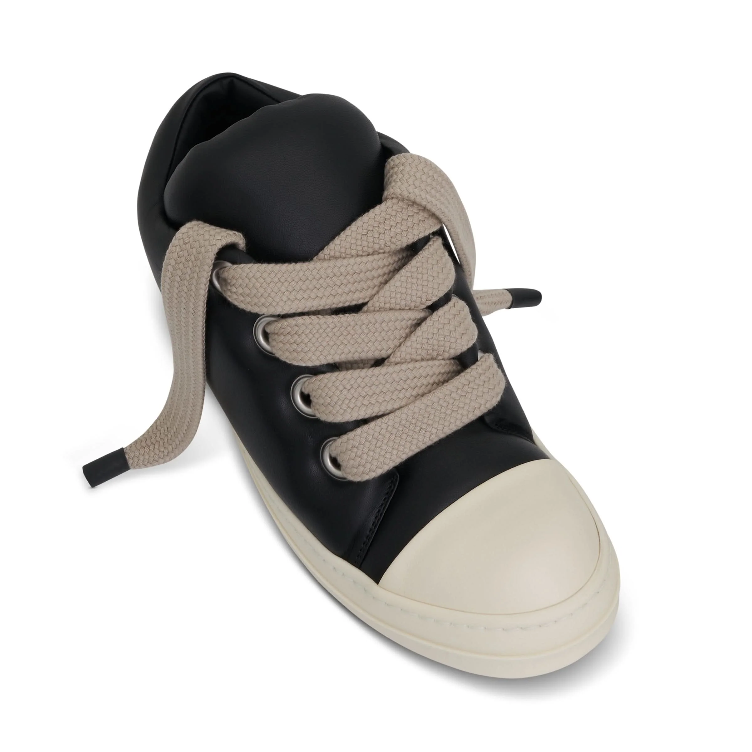 Jumbo Lace Padded Low Sneakers in Black/Milk - Image 4