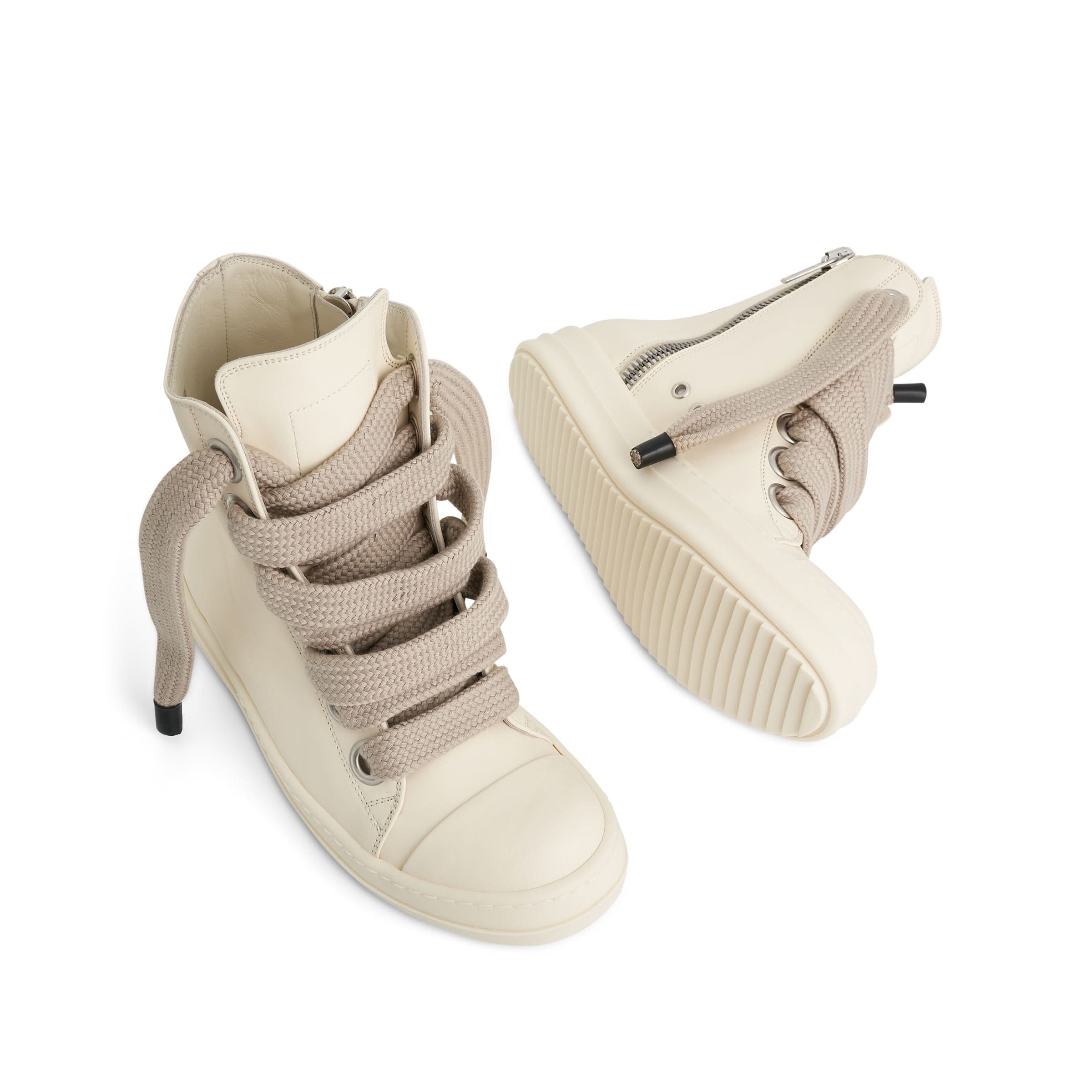 Jumbo Laced High Sneaker in Milk/Milk - Image 4