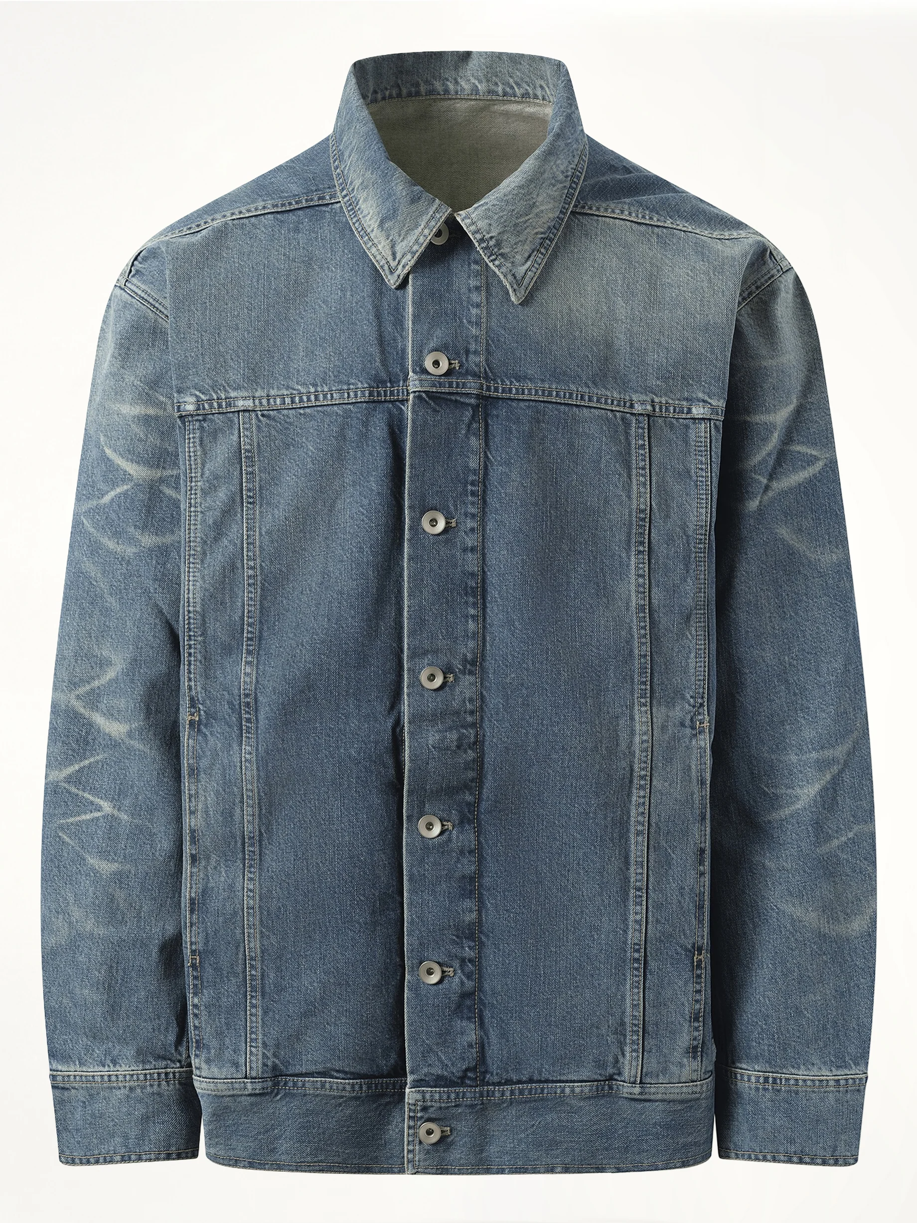 Jumbo Worker Jacket in Washed Indigo - Image 2