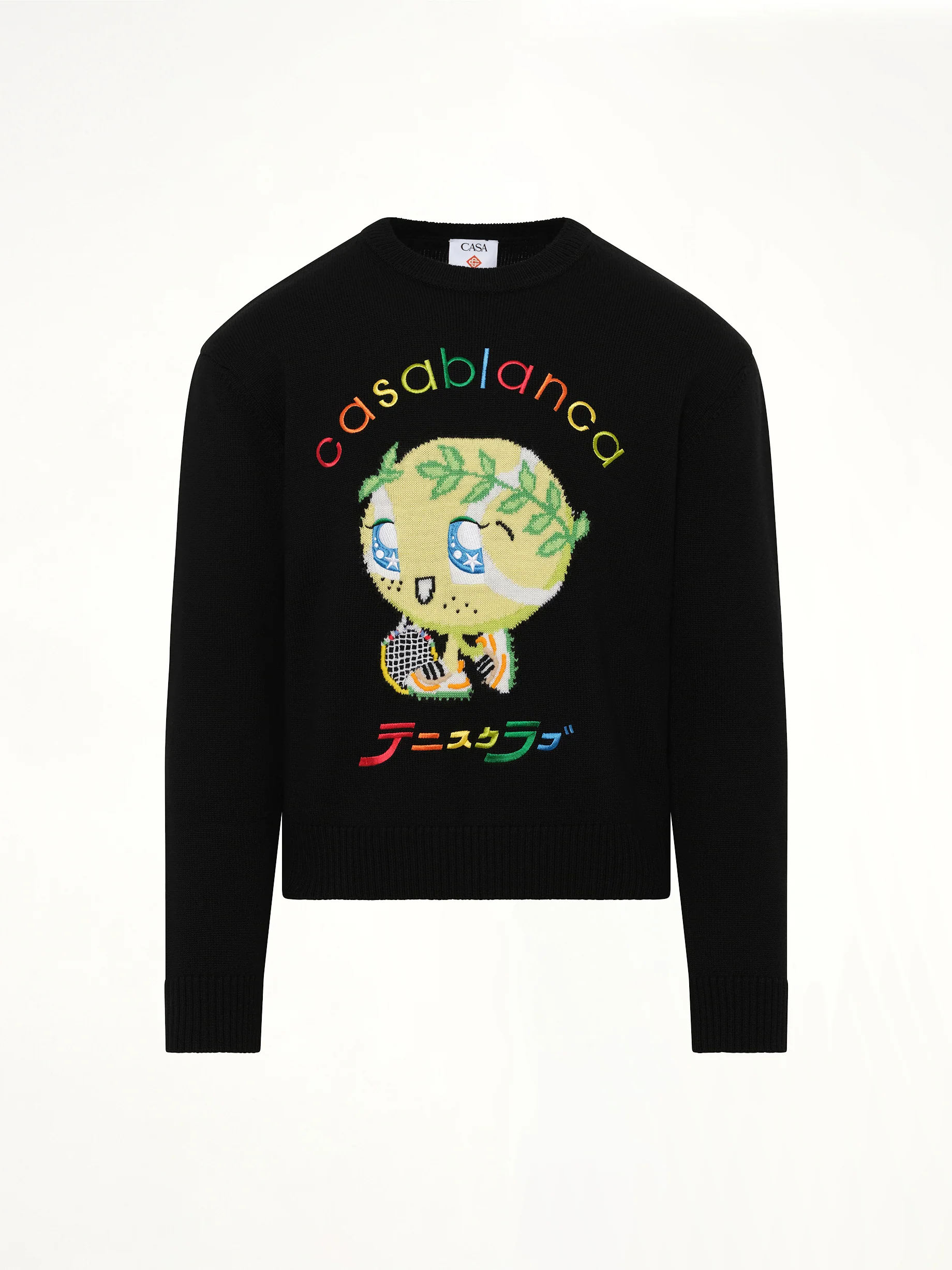 Kawaii Tennis Boy Knit Sweater in Black - Image 2