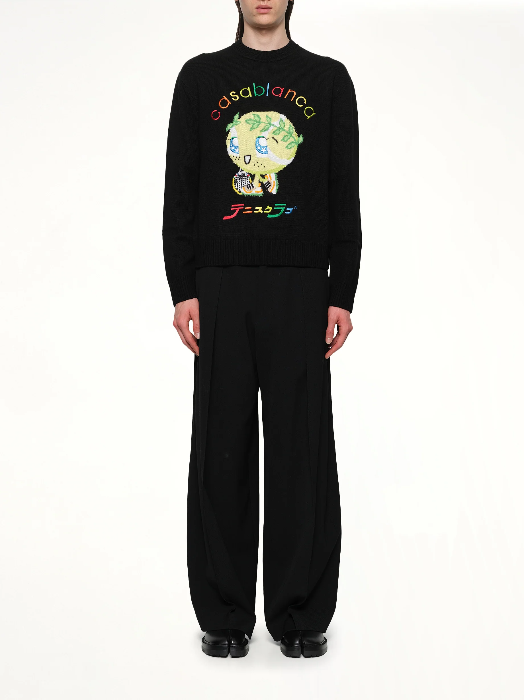 Kawaii Tennis Boy Knit Sweater in Black - Image 7