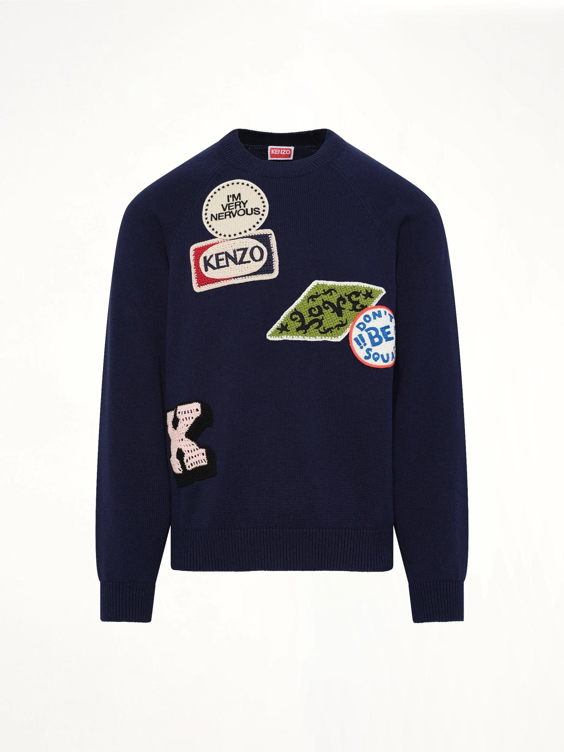 Kenzo Badges Jumper in Navy Blue - Image 2