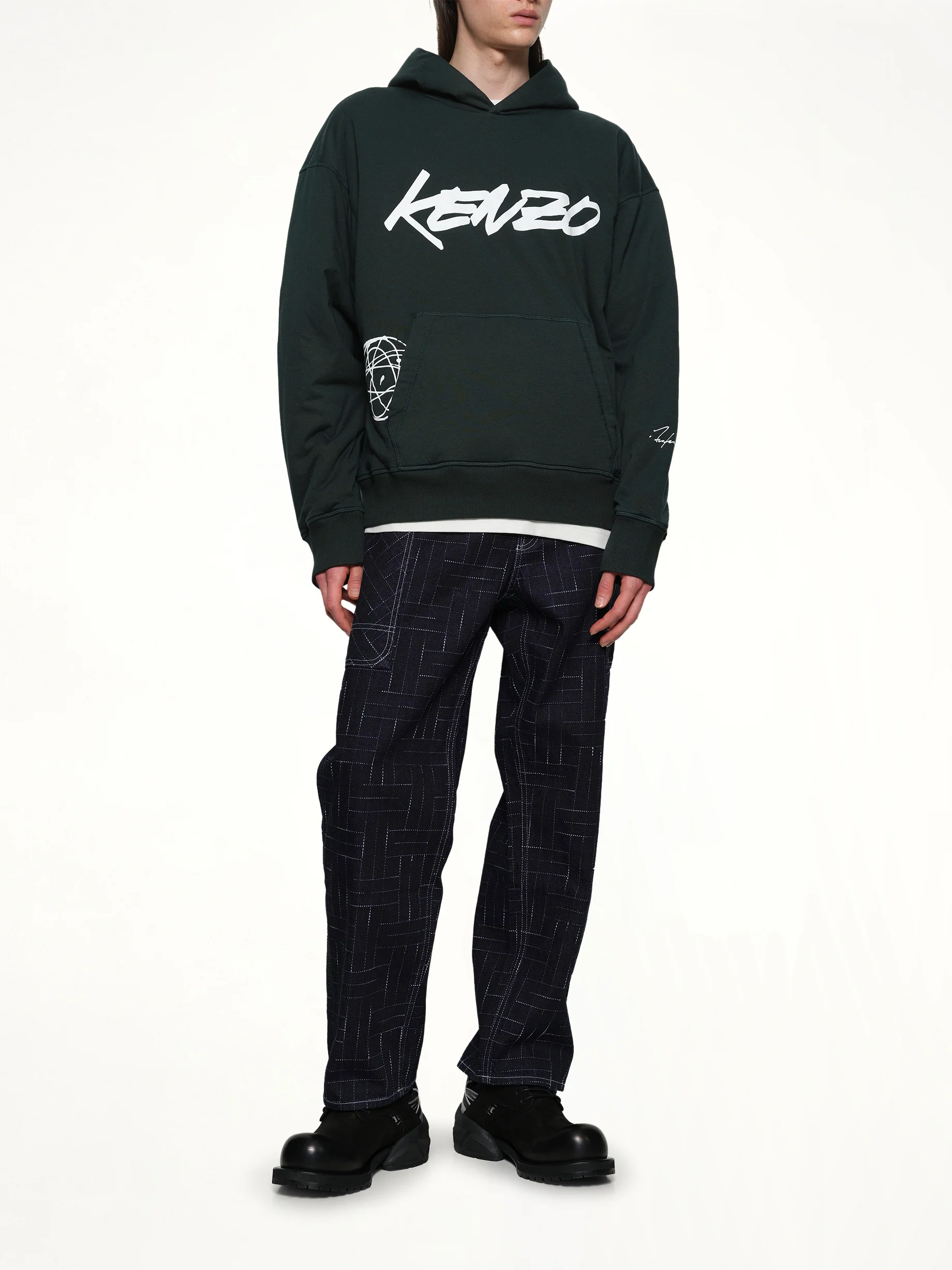 Kenzo Futura Padded Hoodie in Pine - Image 4