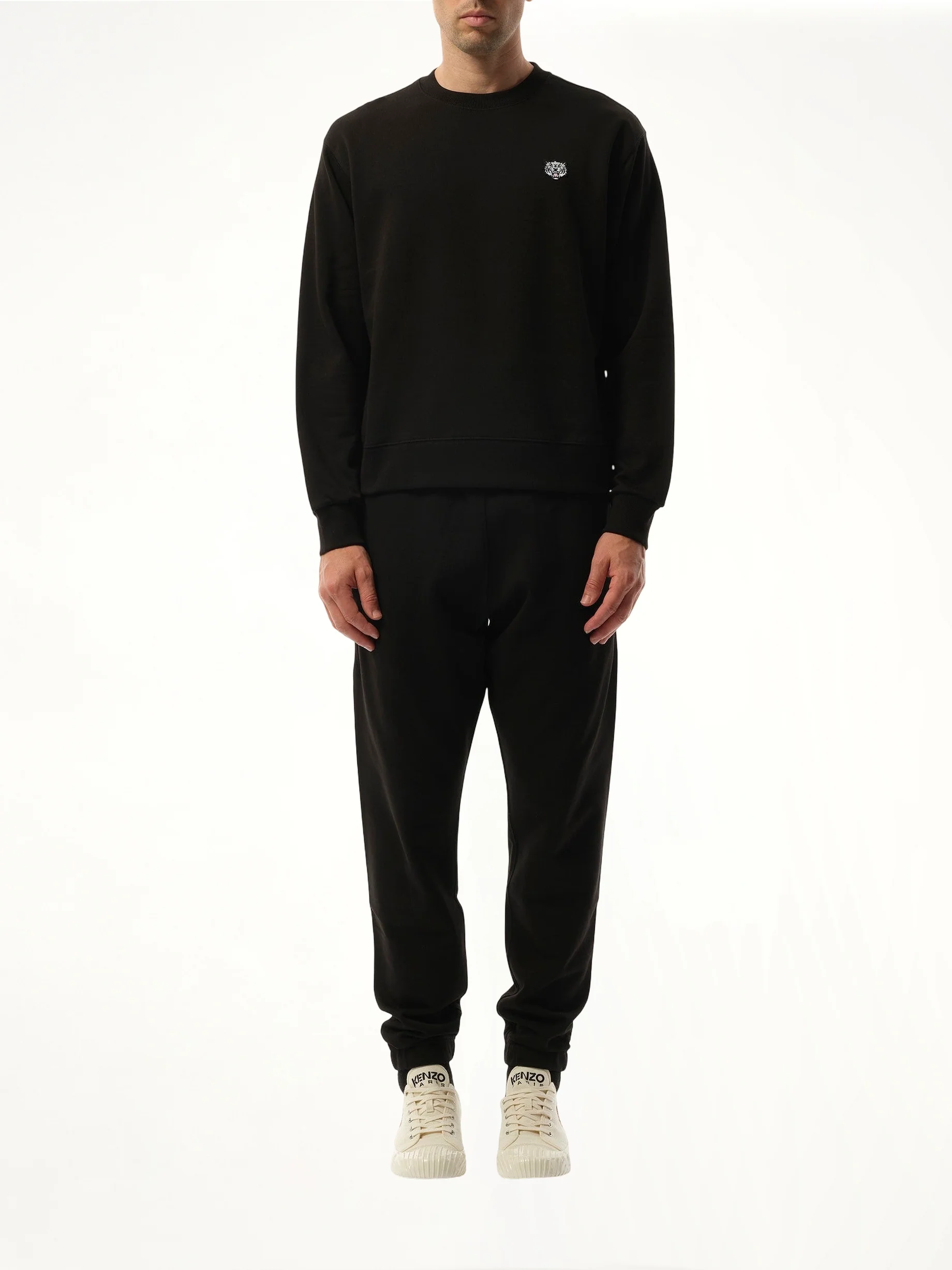 Kenzo Happy Tiger Embroidered Classic Sweatshirt in Black - Image 4