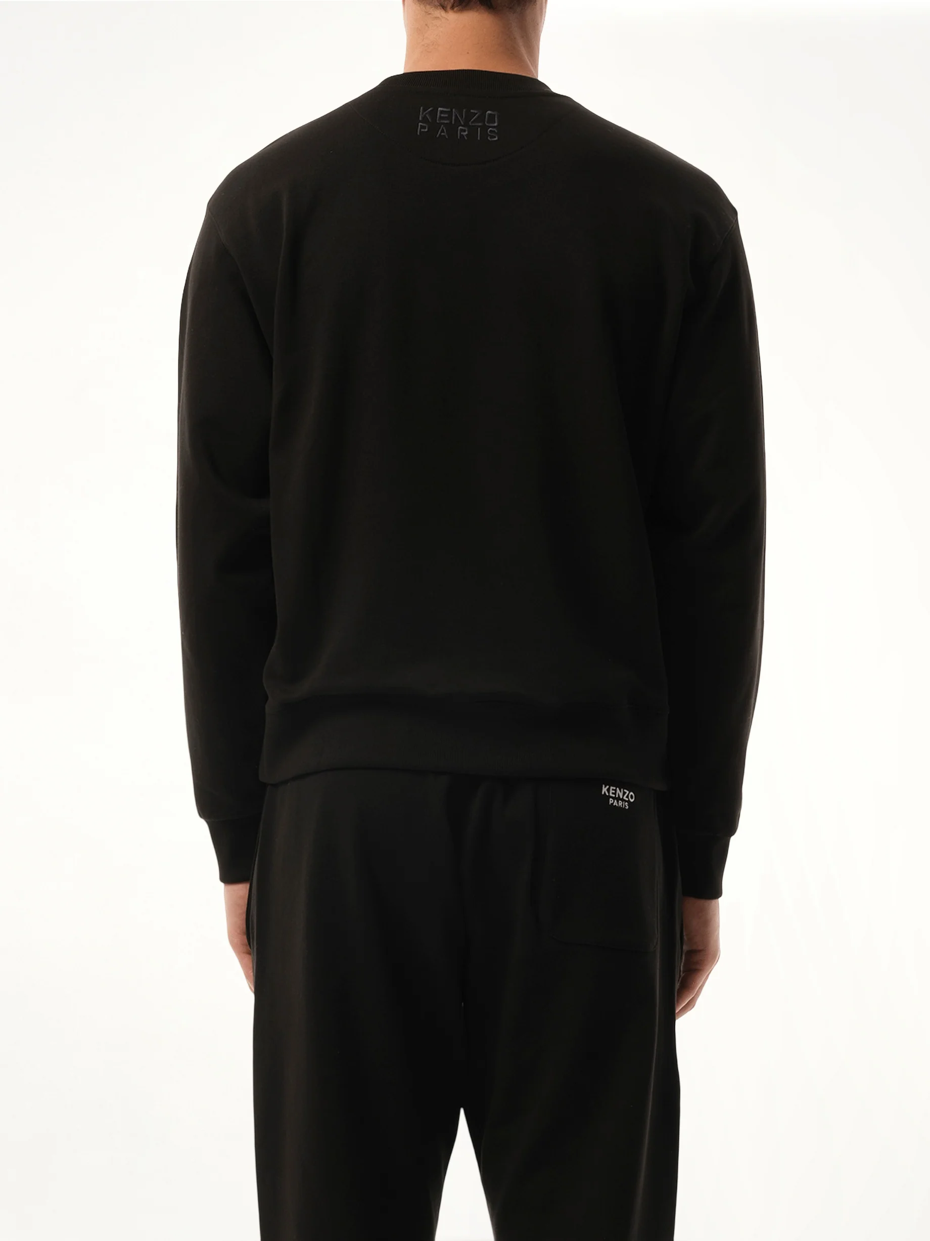 Kenzo Happy Tiger Embroidered Classic Sweatshirt in Black - Image 6