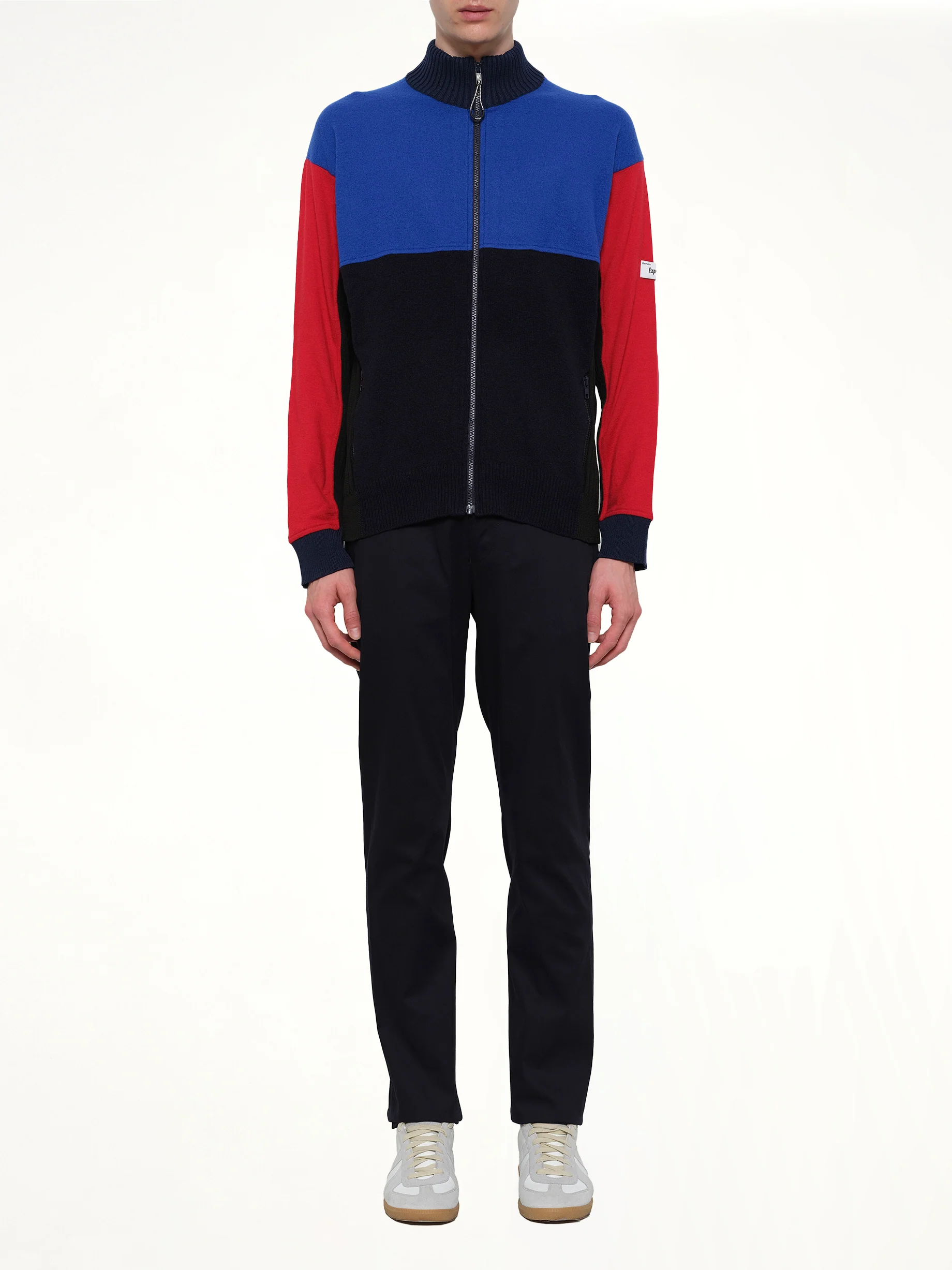 Colorblock Zip Jacket in Blue/Black/Red - Image 2