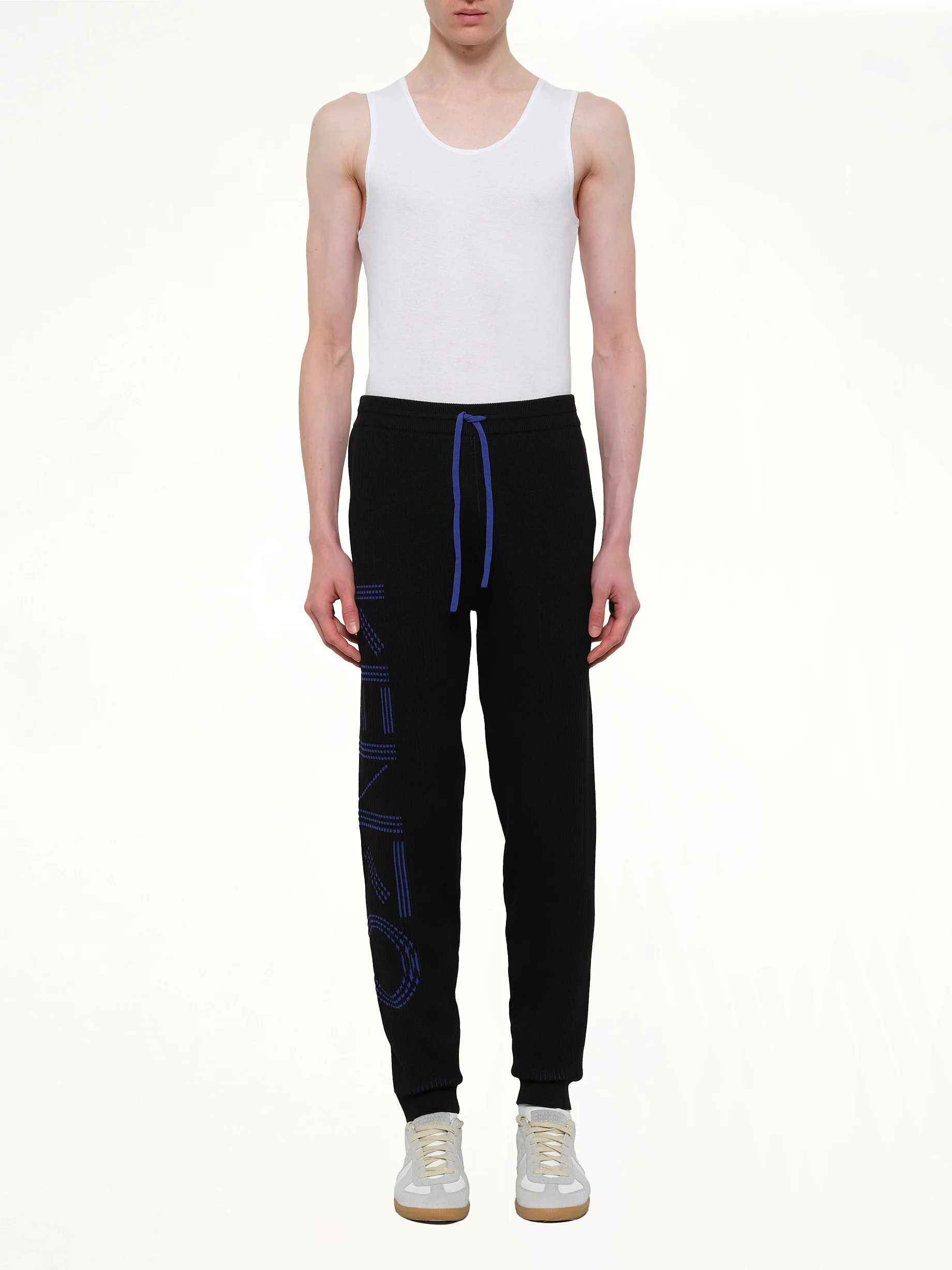 Knitted Track Pants in Black - Image 2
