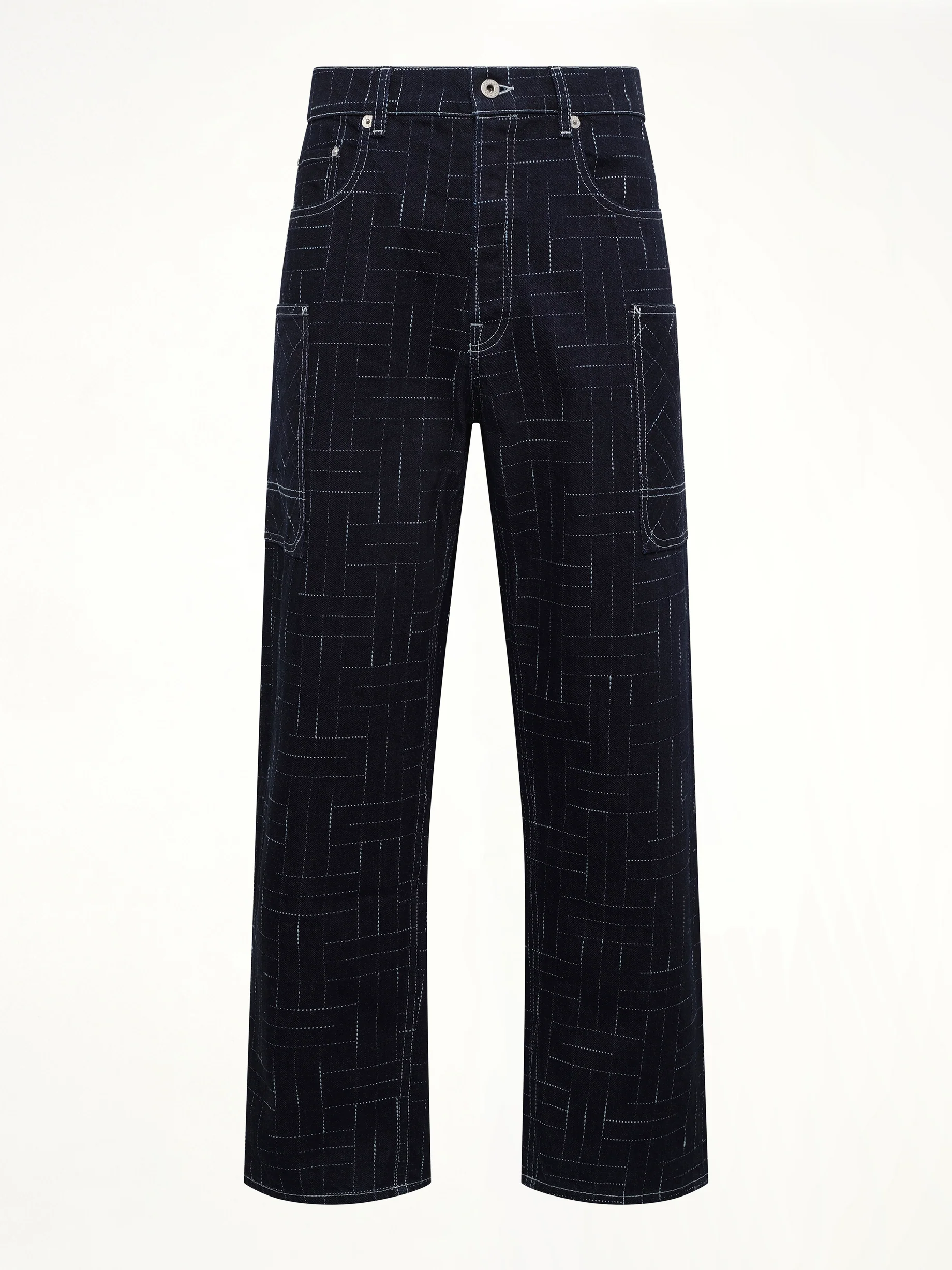 Kenzo Weave Cargo Monkey Fit Jeans in Rinse Blue Denim - Image 2