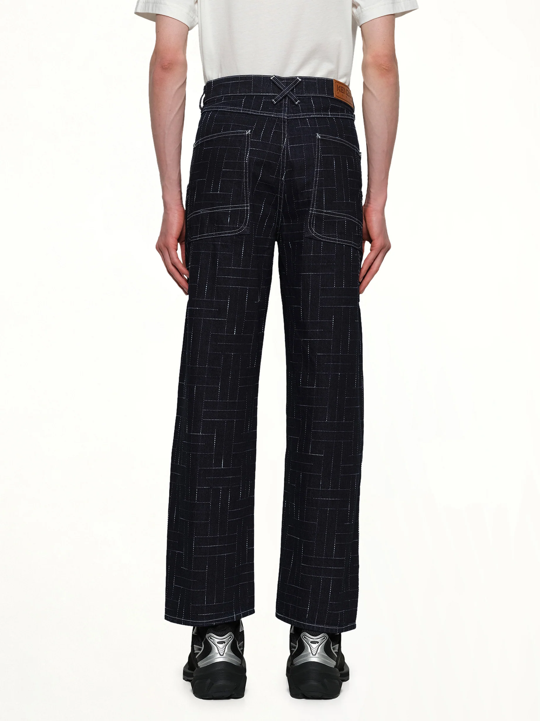 Kenzo Weave Cargo Monkey Fit Jeans in Rinse Blue Denim - Image 5