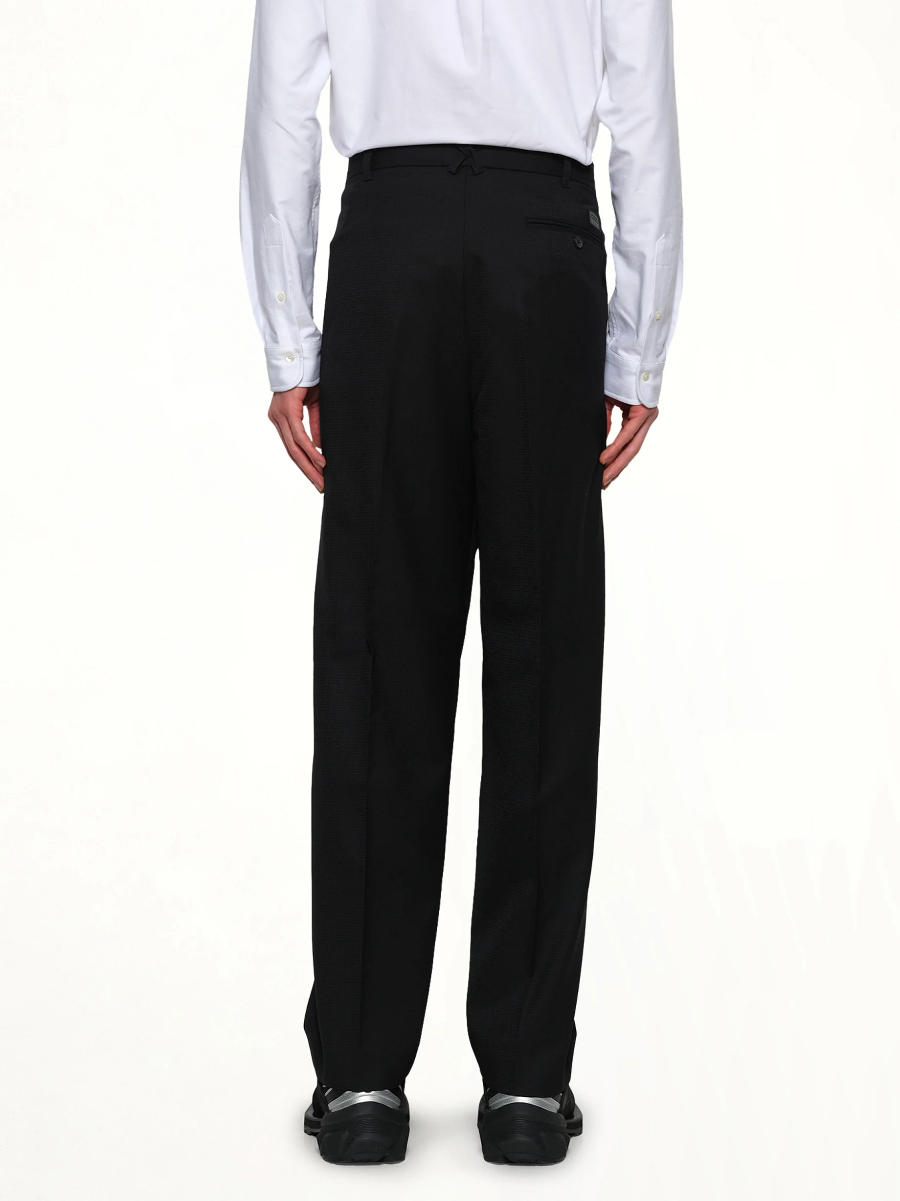 Kenzo Weave Pleated Tailored Pant in Black - Image 5