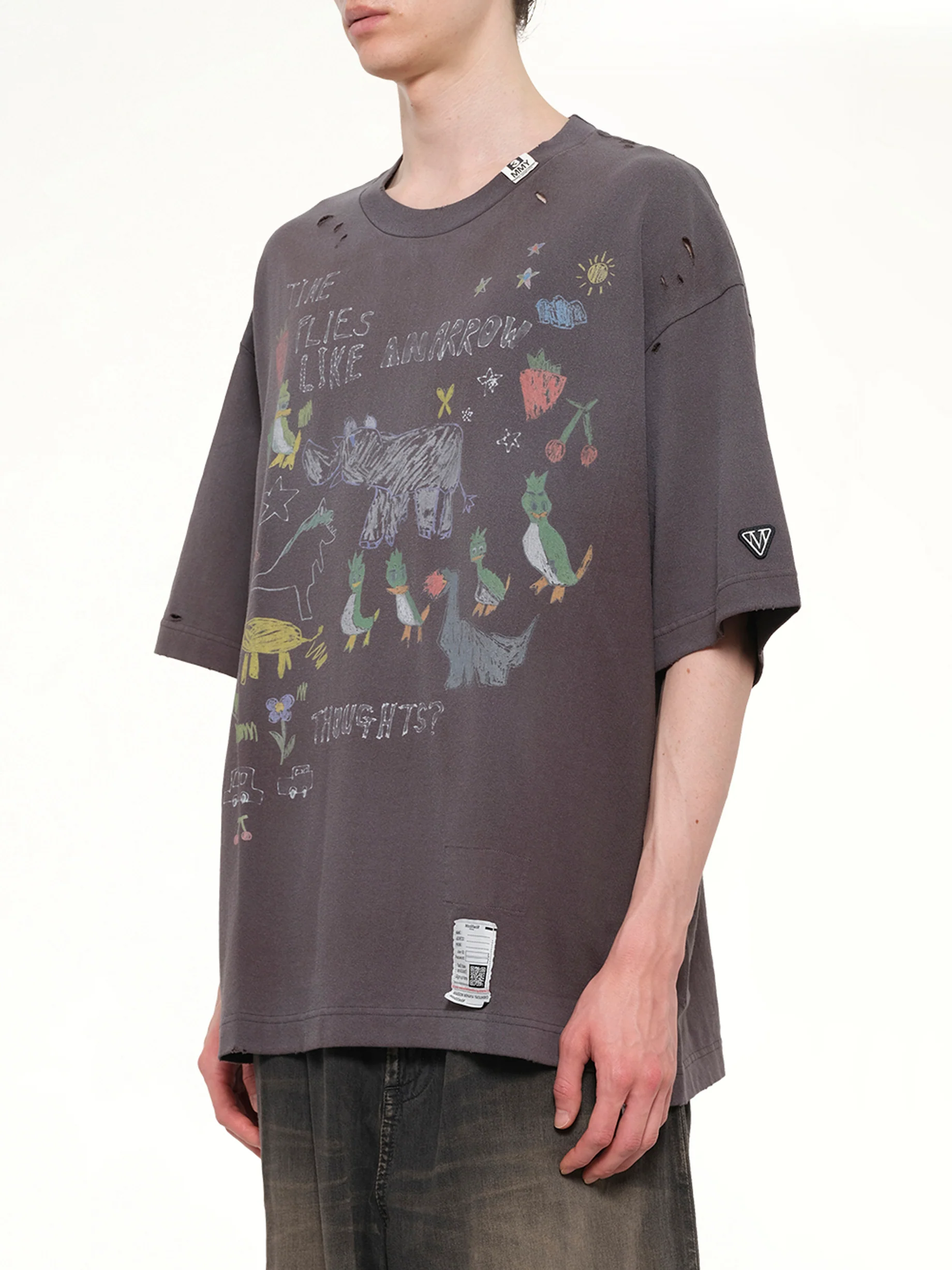 Kids Doodle T-Shirt in Black - Image 3