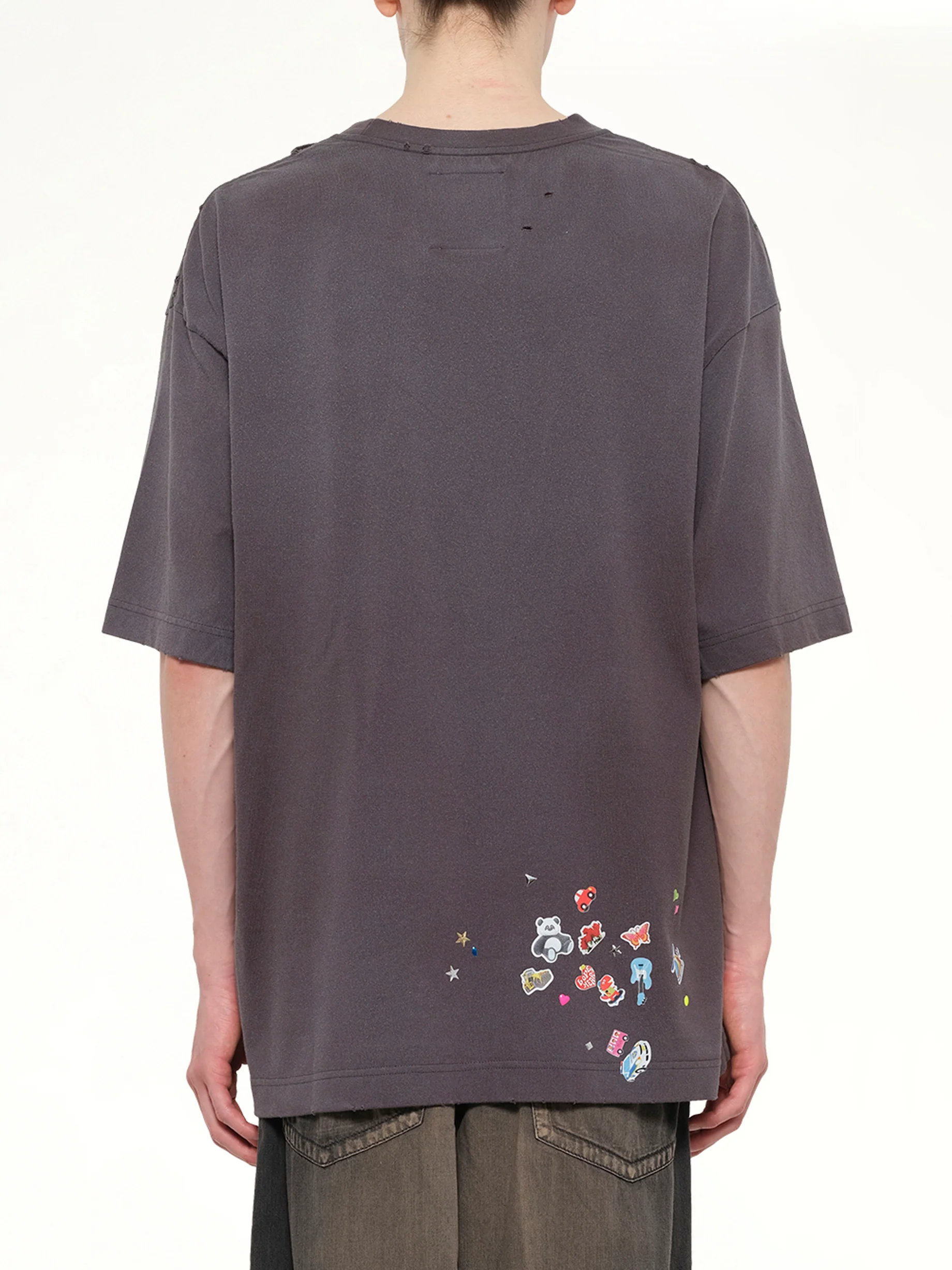 Kids Sticker T-Shirt in Black - Image 5