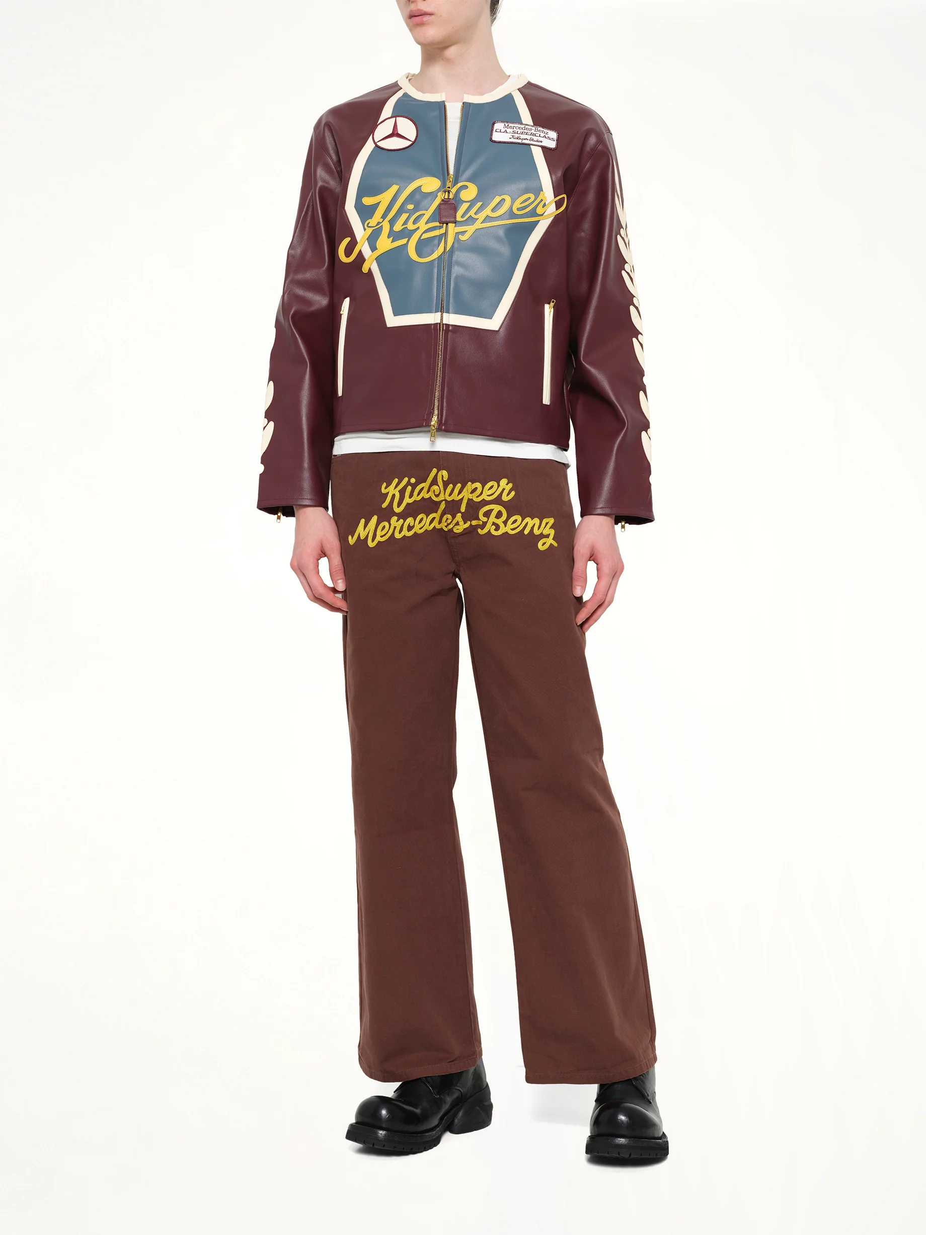 Kidsuper X Mercedes Benz Racer Jacket in Burgundy - Image 4
