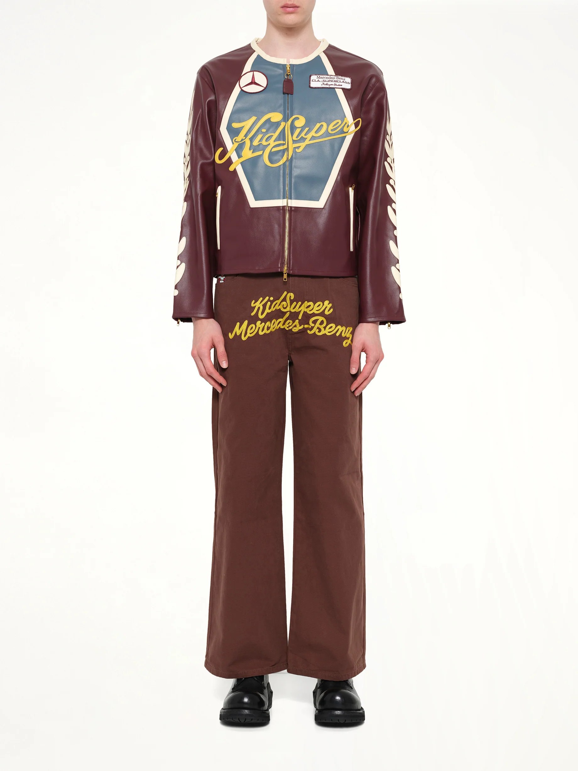 Kidsuper X Mercedes Benz Racer Jacket in Burgundy - Image 7