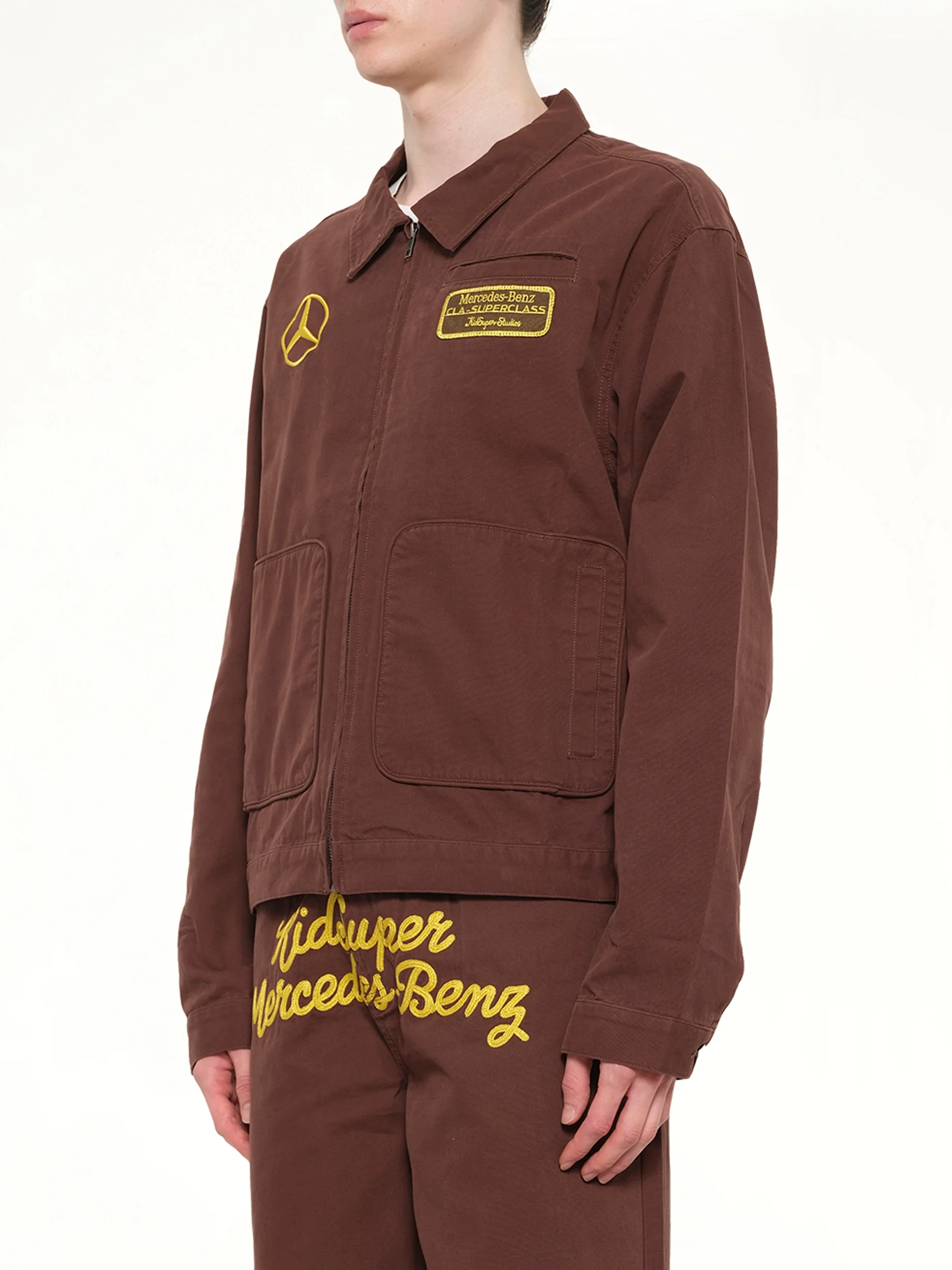 Kidsuper X Mercedes Benz Work Jacket in Brown - Image 3