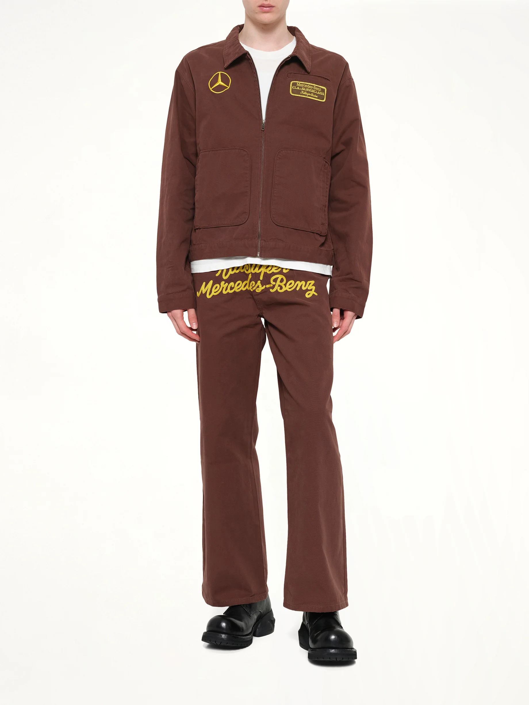 Kidsuper X Mercedes Benz Work Jacket in Brown - Image 4