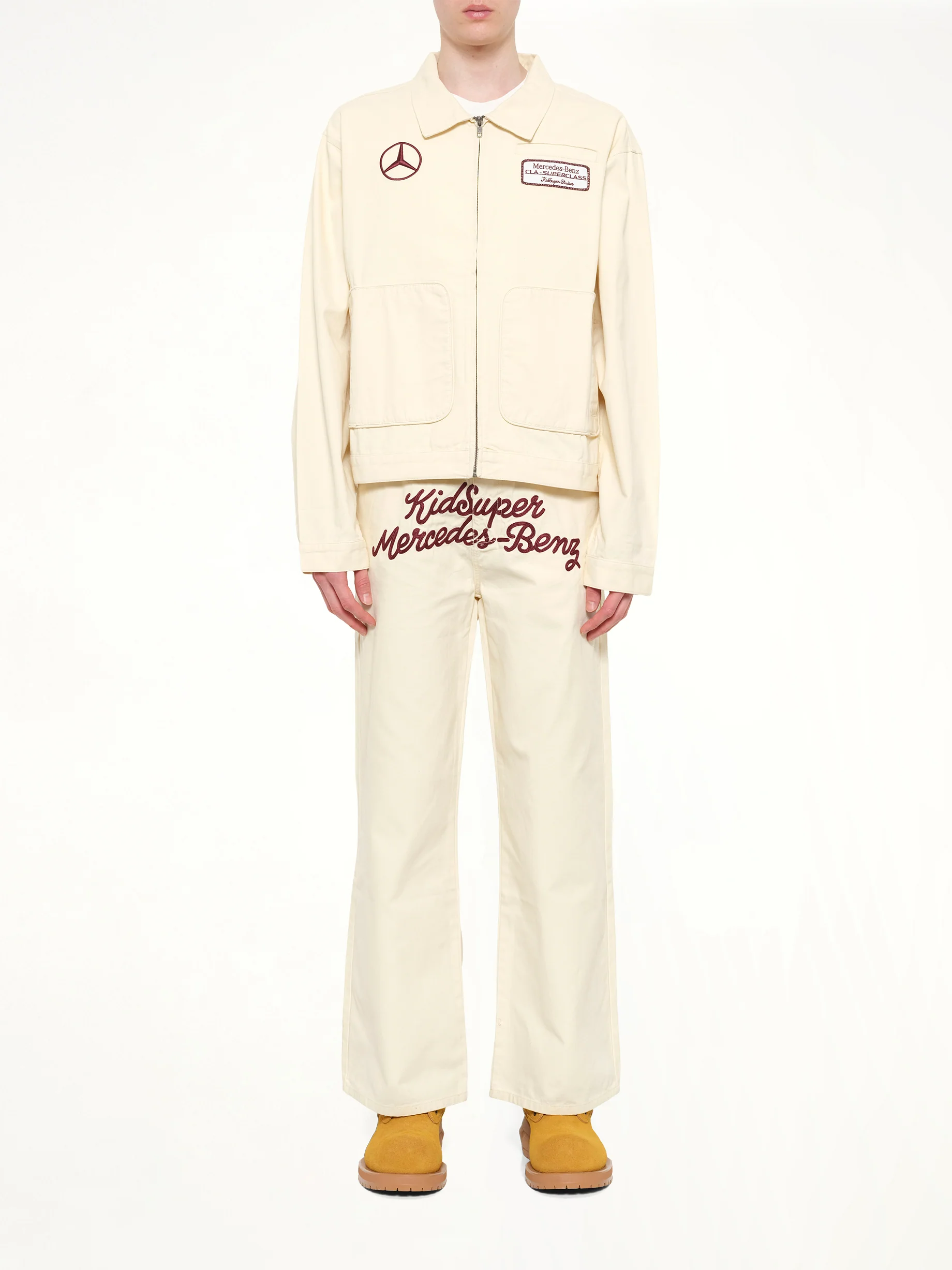 Kidsuper X Mercedes Benz Work Jacket in Cream - Image 7