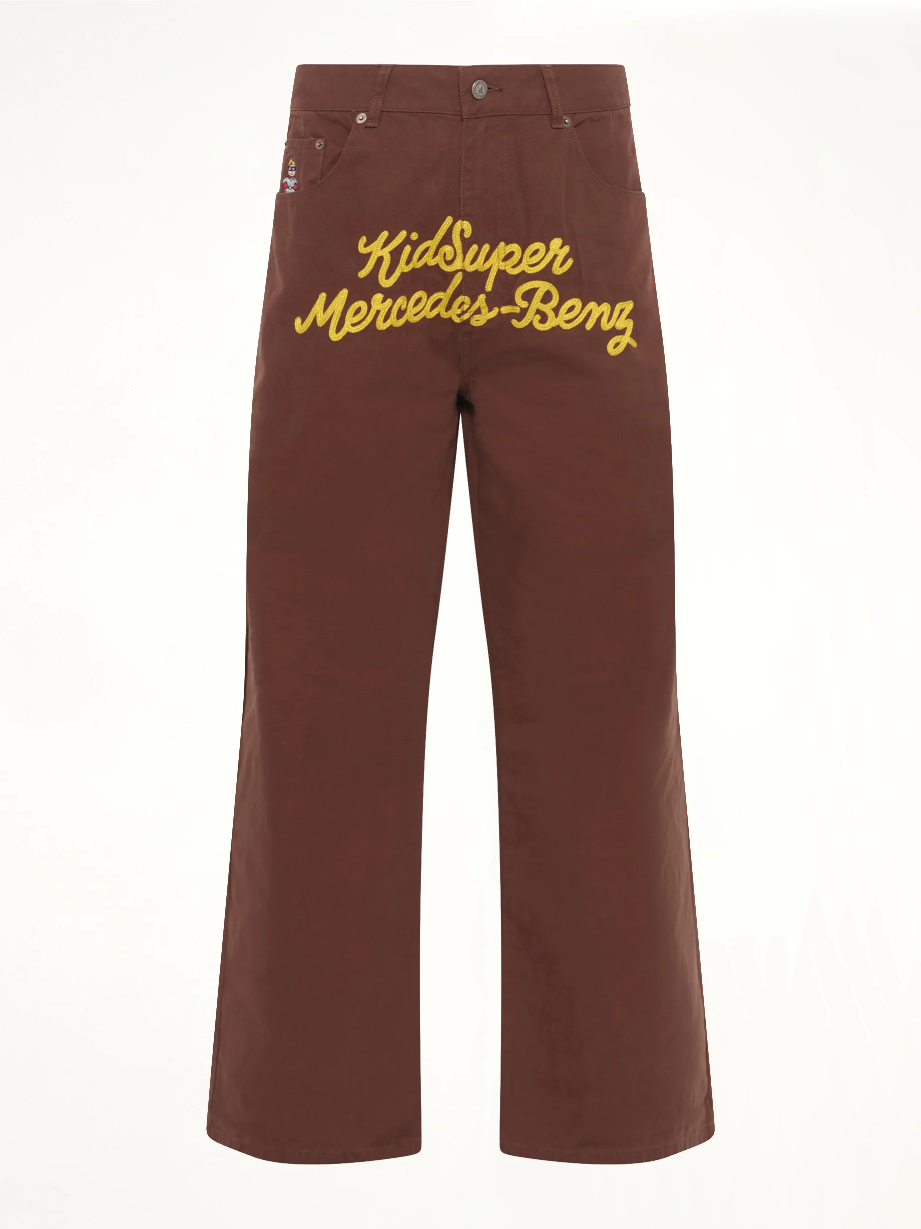 Kidsuper X Mercedes Benz Work Pants in Brown - Image 2