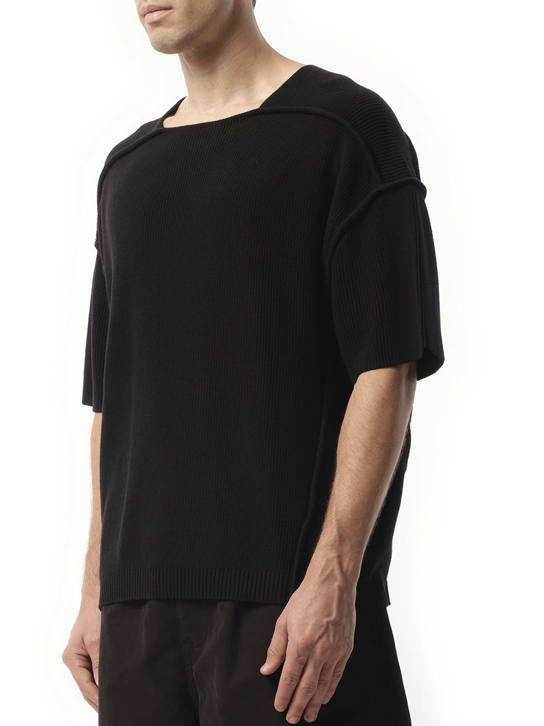 Knit Block T-Shirt in Black - Image 5