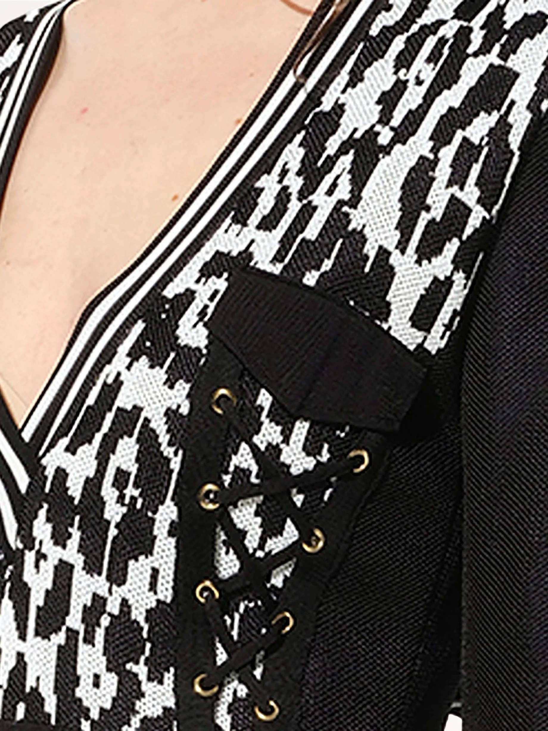 Knit Dress in Black/White - Image 2